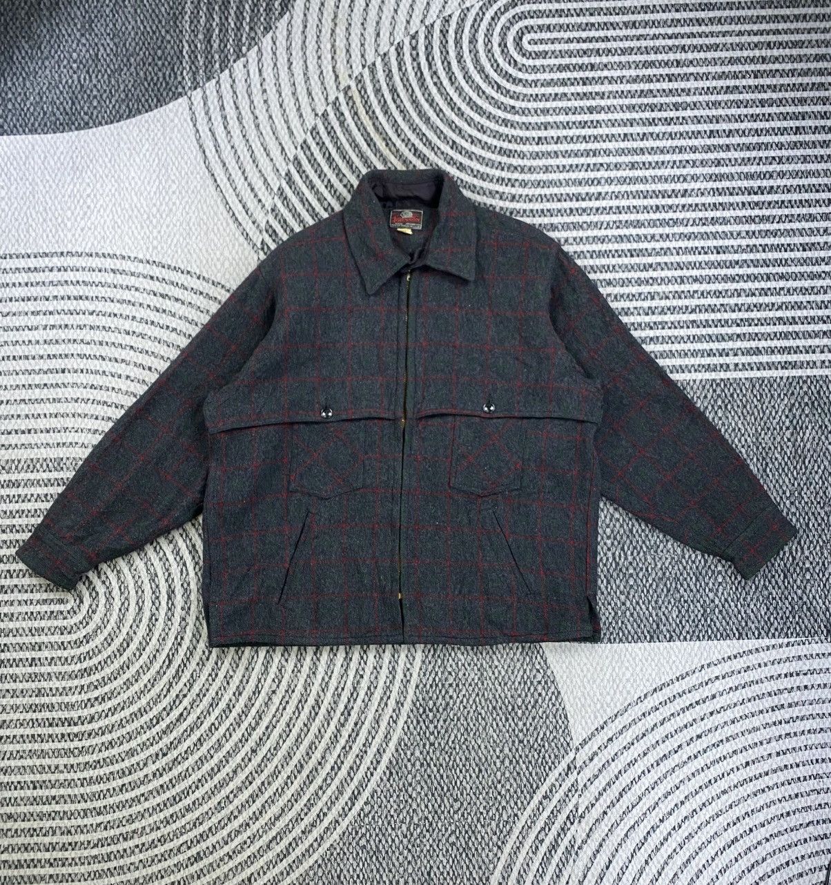 Johnson Woolen Mills Vtg 70s Johnson Woolen Mills Wool Zipper Jacket Size US XL / EU 56 / 4 - 1 Thumbnail