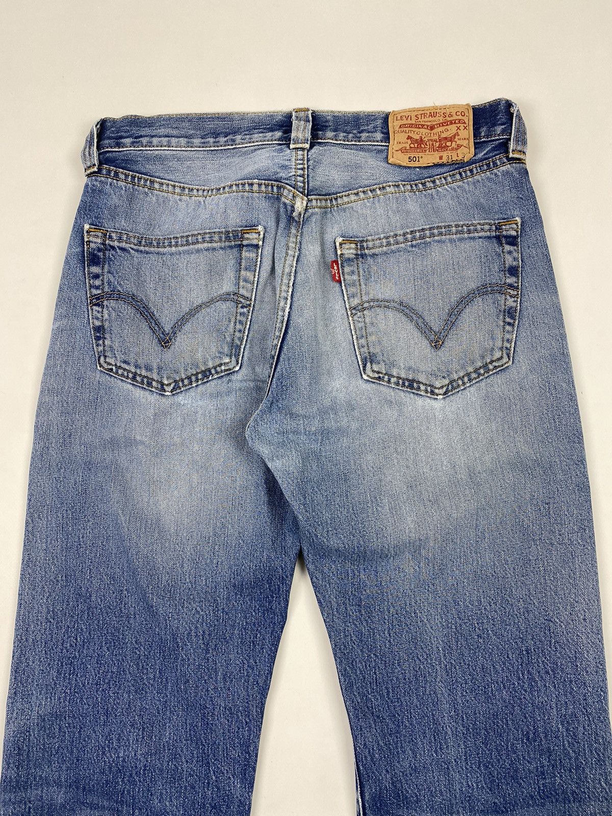 Levi's Y2K Distressed Levi’s 501 Washed Denim Pants 31X34 Size US 31 - 10 Thumbnail