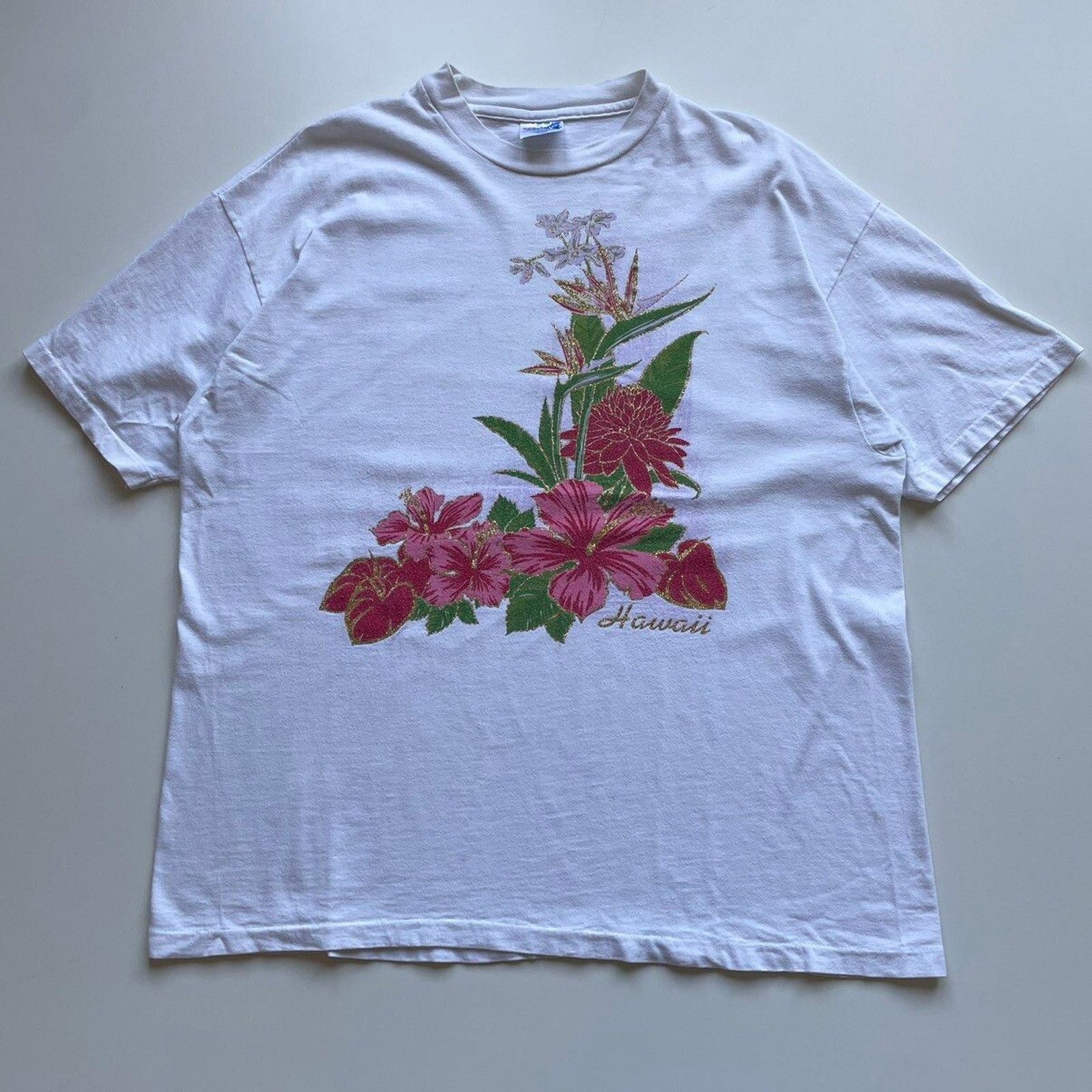 Hanes Vintage Hawaii Flower Wildlife Floral Art T Shirt XL Hanes Size US XL / EU 56 / 4 - 1 Thumbnail