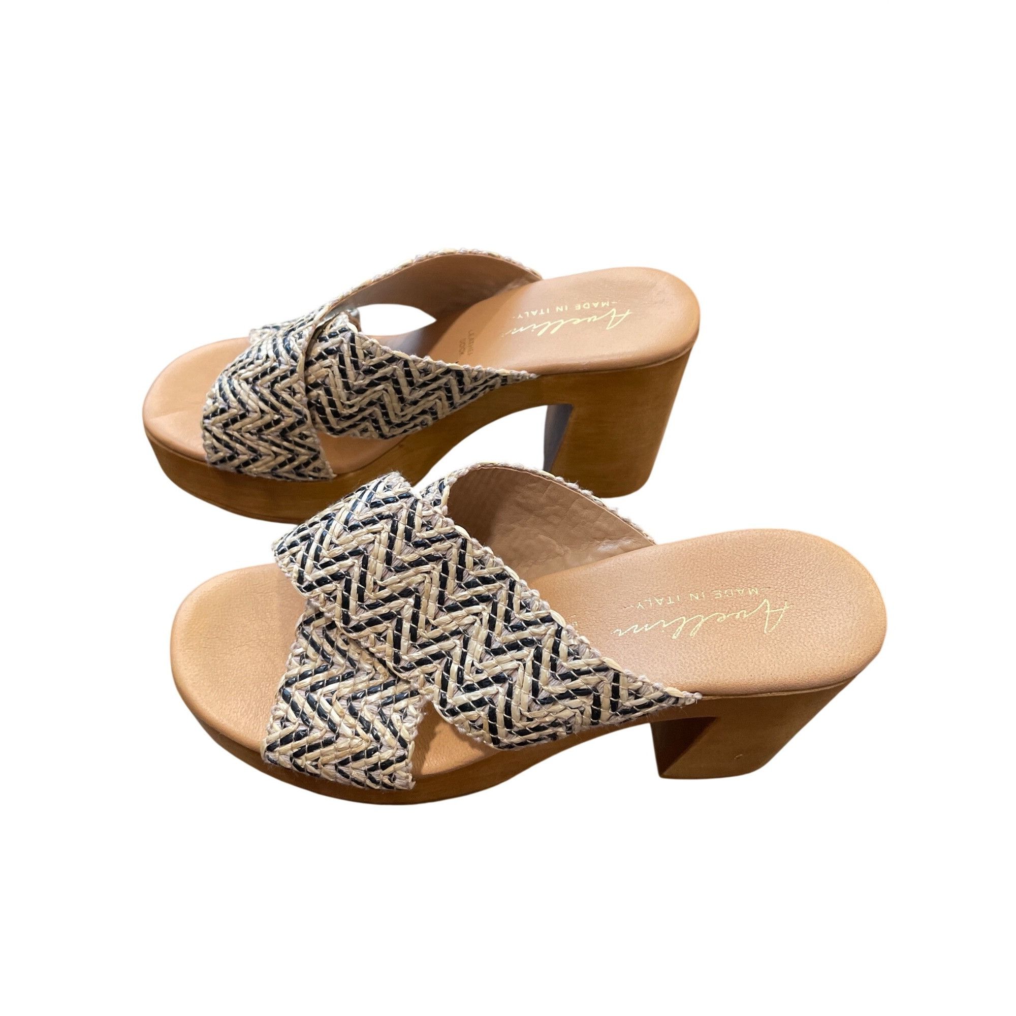 Other Avellini Italian made purple beige geometric 3.5" block heel Size US 6.5 / IT 36.5 - 4 Thumbnail