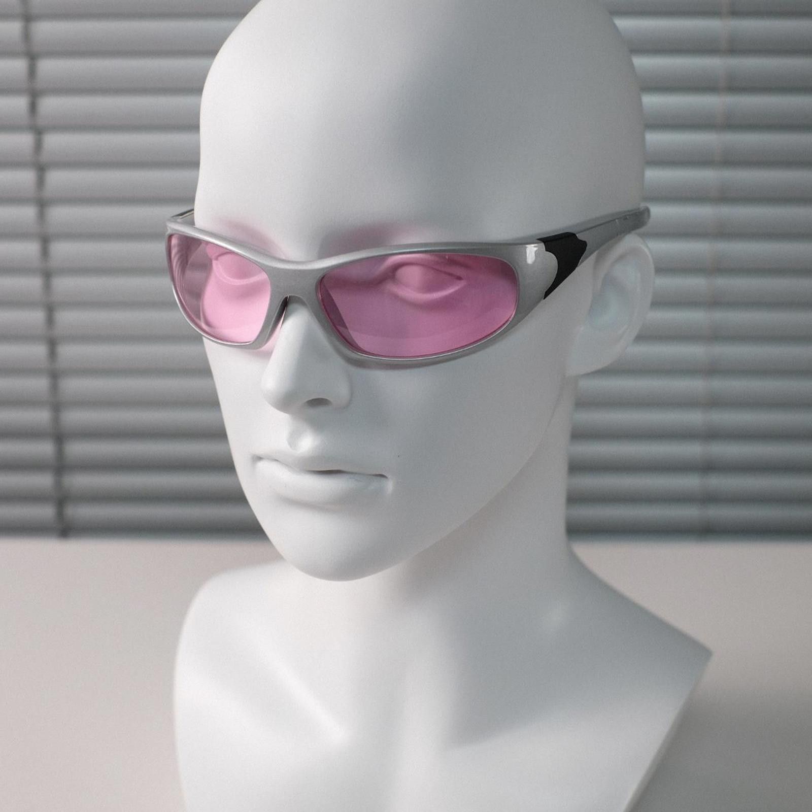 Japanese Brand Vintage Y2k Avant Garde Futuristic Sliver Pink Sunglasses Size ONE SIZE - 4 Thumbnail
