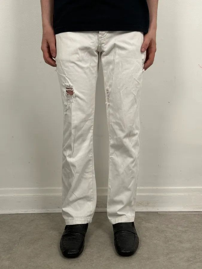 Dolce & Gabbana SS2004 Dolce & Gabbana White Distressed Jeans Size US 30 / EU 46 - 2 Thumbnail