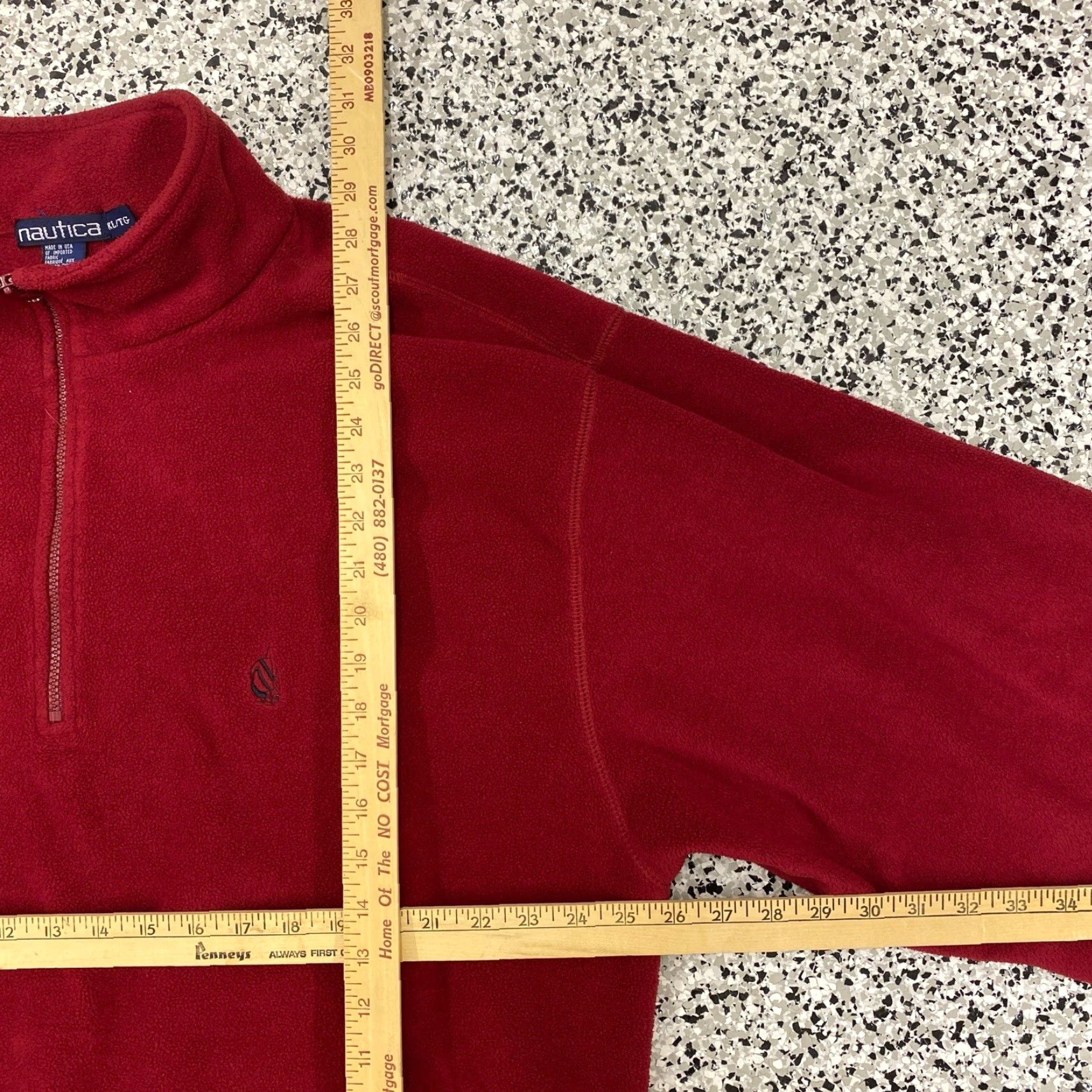 Nautica VINTAGE Nautica Quarter Zip Pull Over Fleece Red Synchilla Size XL Mens Holiday? Size US XL / EU 56 / 4 - 3 Thumbnail