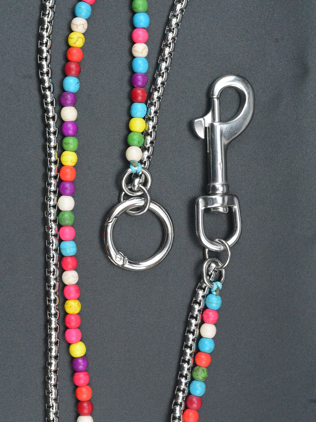 Japanese Brand × Jewelry Double-Layer Turquoise Bead Pants Chain Stainless Steel Size ONE SIZE - 6 Thumbnail