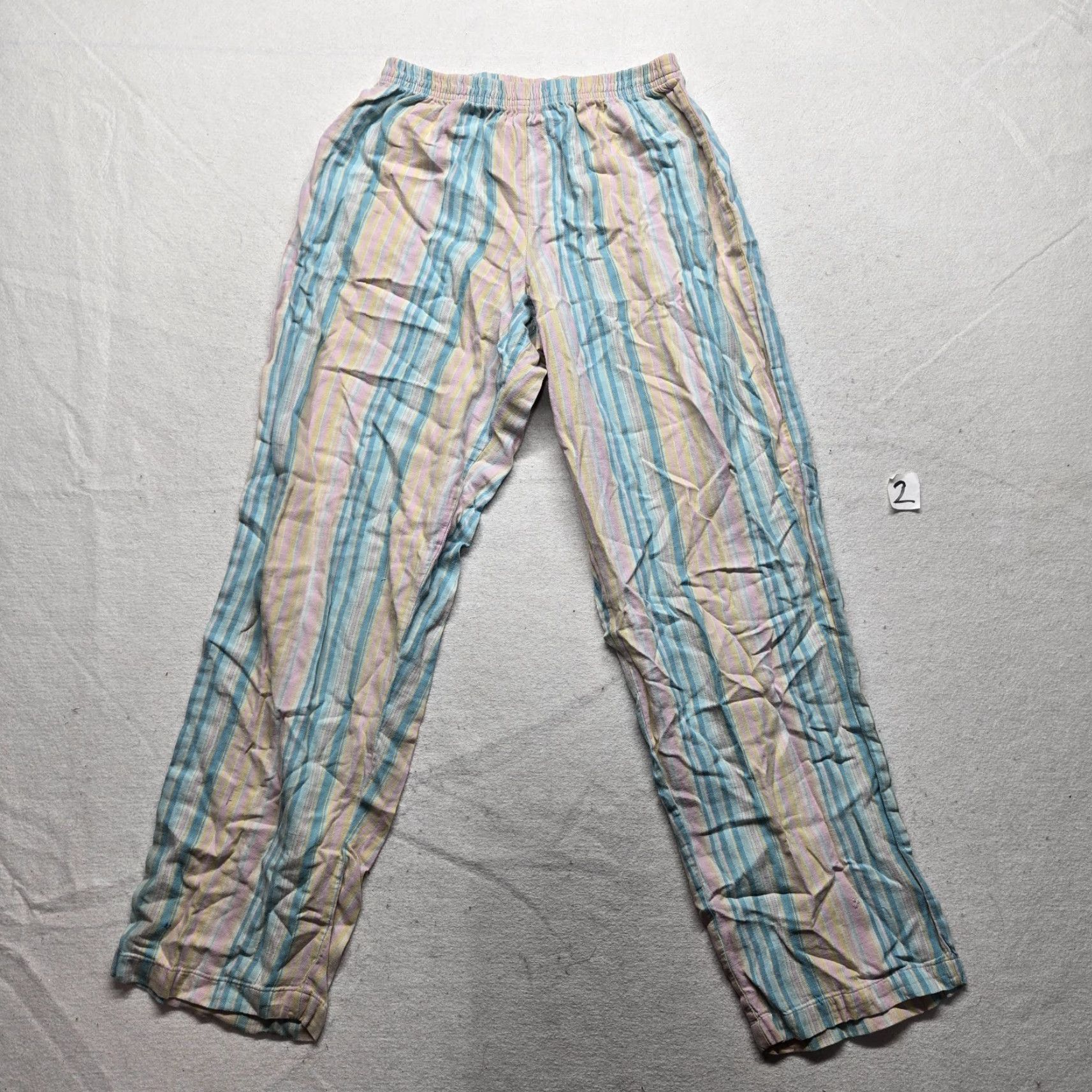 Joe Boxer Joe Boxer Pajama Pants Striped Multicolor Adult Women's M Medium Blue Christmas Geometric Fleece Polyester Drawstring Regular Pants Womens Size 32" / US 10 / IT 46 - 2 Thumbnail