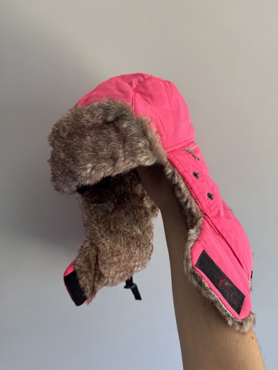 Japanese Brand Vintage Pink Nylon Ushanka Fuzzy Warm Trapper Fur Hat Size ONE SIZE - 3 Thumbnail