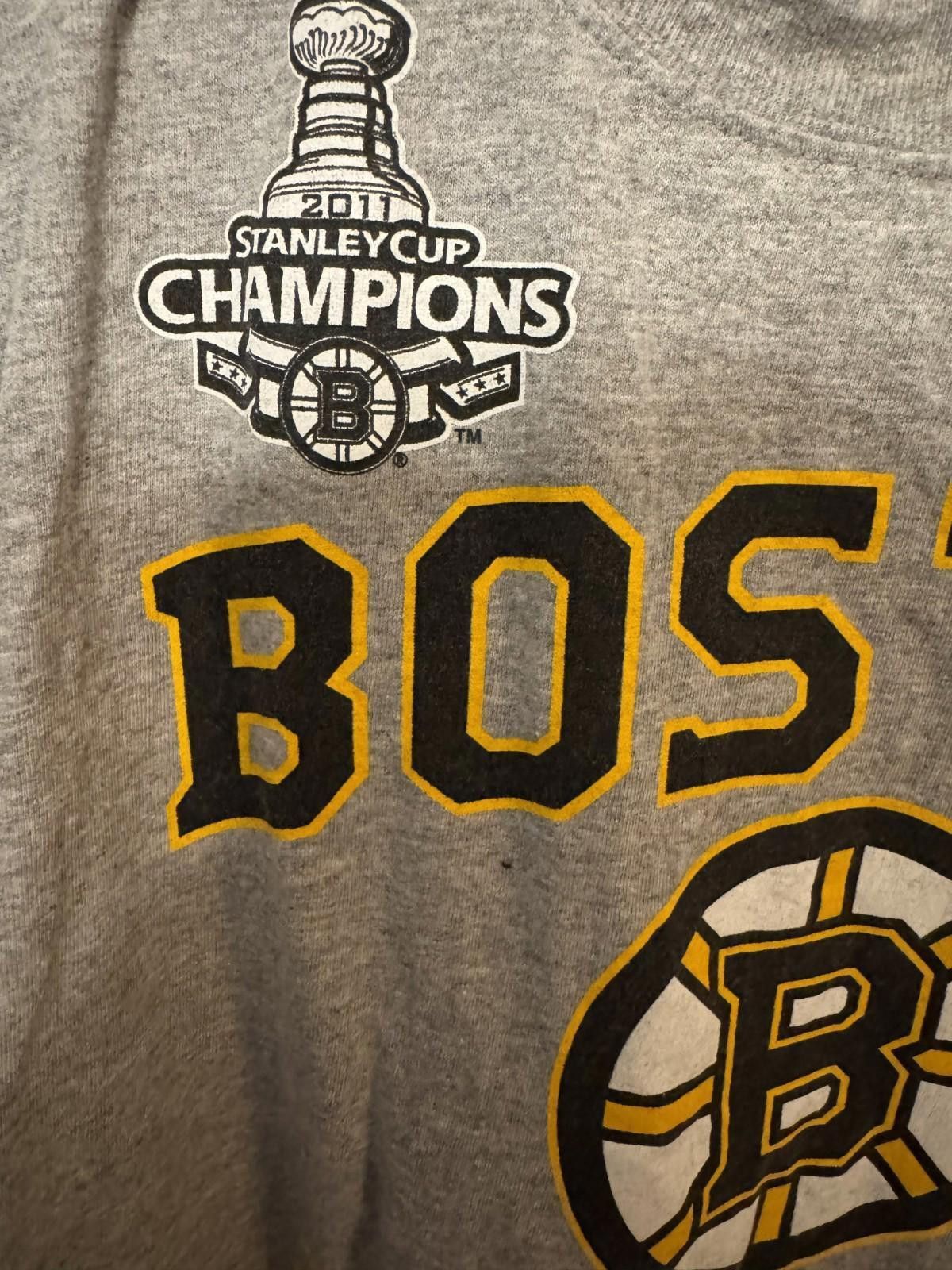 Reebok Boston Bruins Reebok Stanley Cup Champs Gray Tee Men Sz XXL Size ONE SIZE - 4 Thumbnail