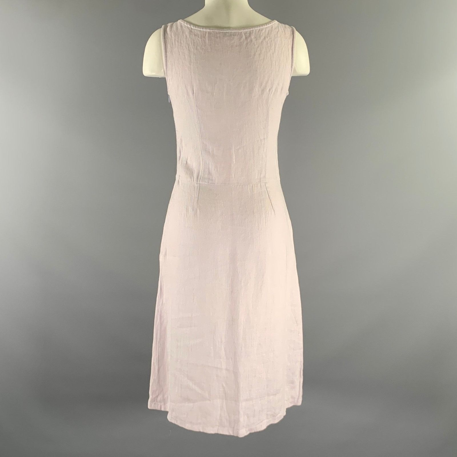 agnes b. AGNÈS B. Size 1 Lavender Linen Blend Below Knee Dress Size XS / US 0-2 / IT 36-38 - 3 Thumbnail