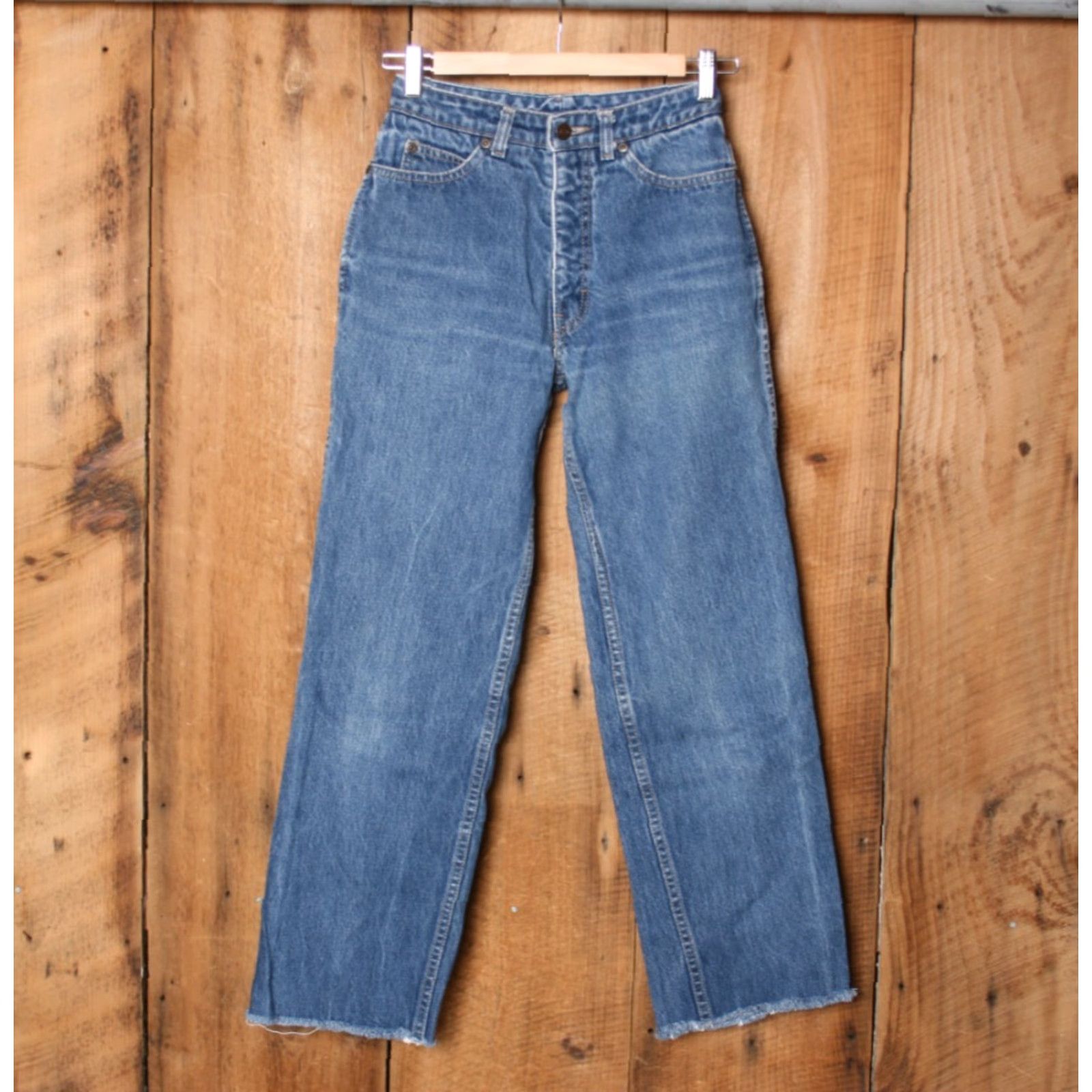 Calvin Klein VINTAGE Calvin Klein Jeans Womens Cropped High Waisted Wide Straight Leg 23 27 Blue Denim Cotton 5-Pocket Size 40" / US 18 - 2 Thumbnail