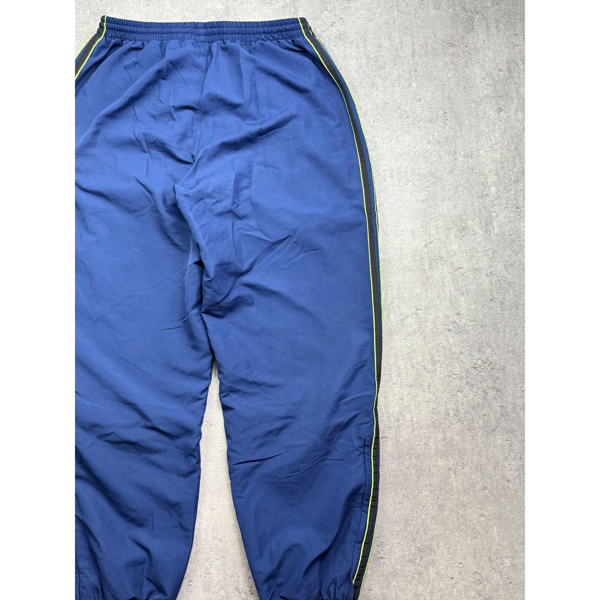 Adidas VINTAGE 90s Adidas Tracksuit Bottoms • Navy & Neon Lime • Fl Size US 36 / EU 52 - 6 Thumbnail