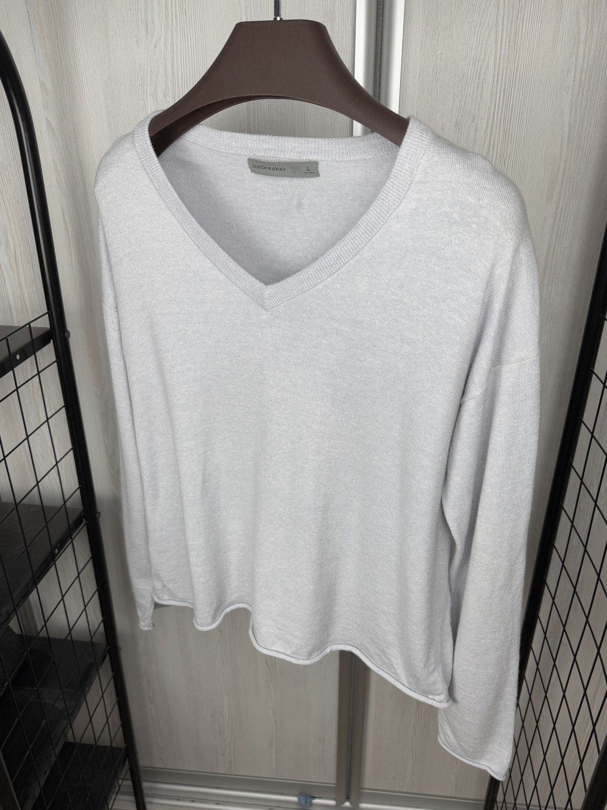 Icebreaker Icebreaker Wool Linen grey outdoor hiking sweater size L Size L / US 10 / IT 46 - 6 Thumbnail