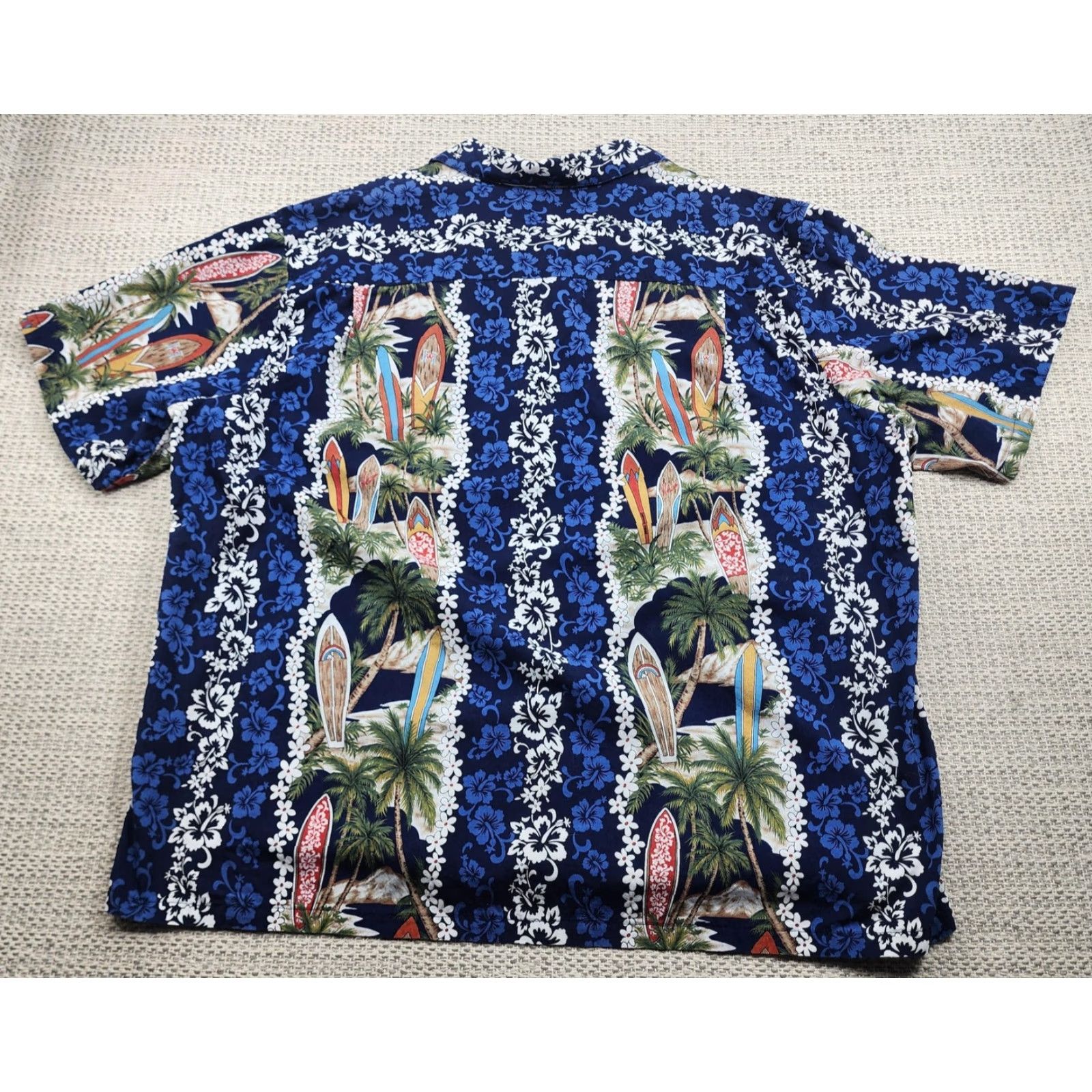 Vintage VINTAGE KY'S Hawaiian Aloha Shirt Mens 3XL Blue Surfboard Palm Hibiscus Made in Hawaii Size US XXL / EU 58 / 5 - 5 Thumbnail