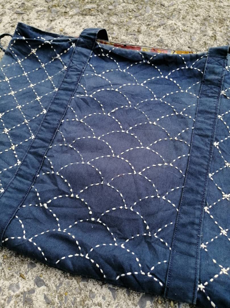 Designer × Japanese Brand Sashiko Embroidered Tote Bag Size ONE SIZE - 3 Thumbnail