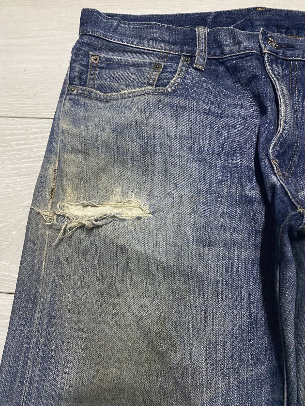 Undercover × Uniqlo Vintage Uniqlo Selvedge Grunge Faded Wash Distressed Jeans Size US 34 / EU 50 - 7 Thumbnail