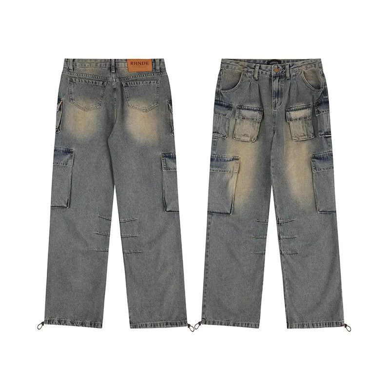 Other Straight Vintage High Waist Jeans Wide Leg Baggy Y2K Denim Size 33" - 4 Thumbnail