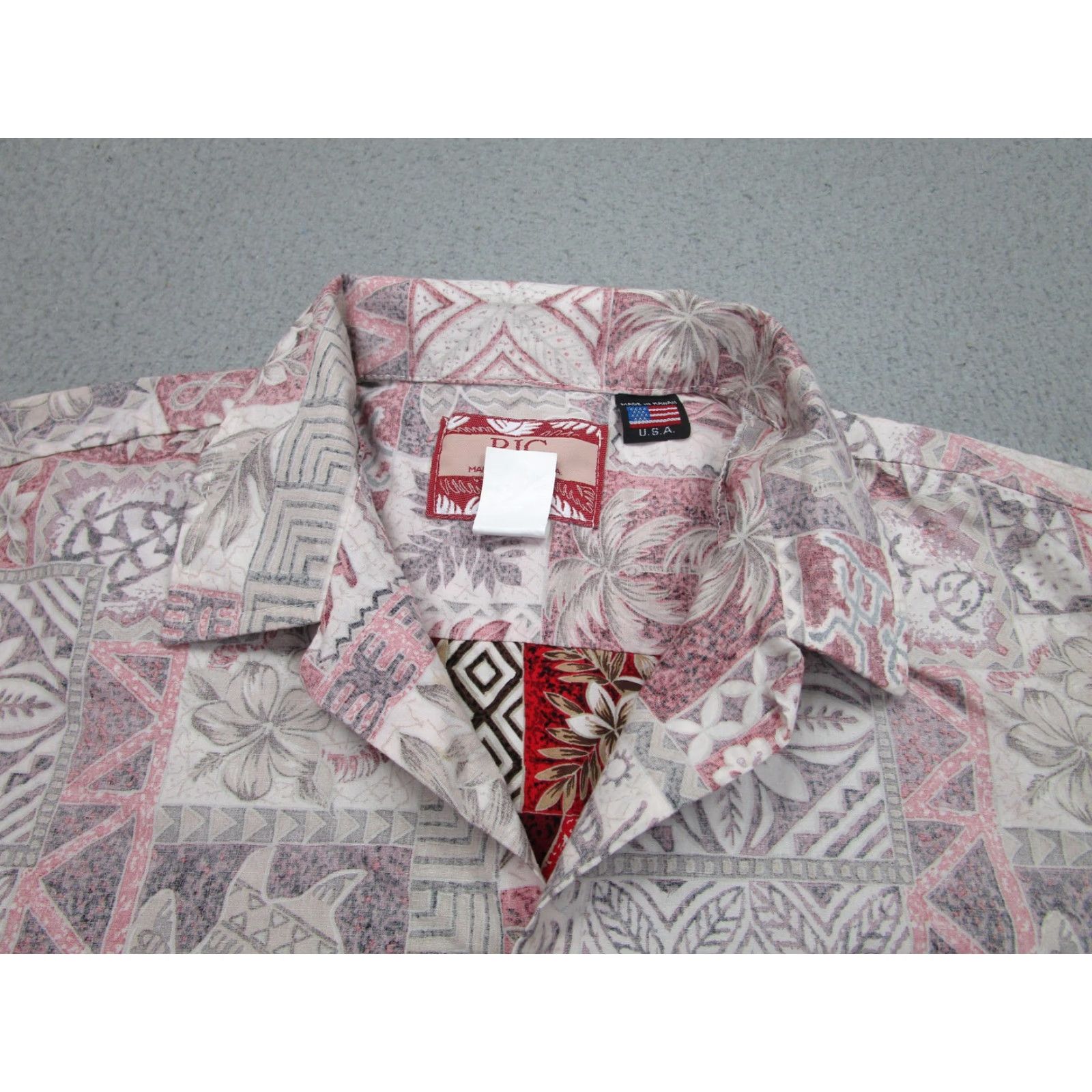 Vintage RJC Hawaiian Shirt Mens Large red Aloha Button Front 100% Cotton Made In USA Size US L / EU 52-54 / 3 - 4 Thumbnail