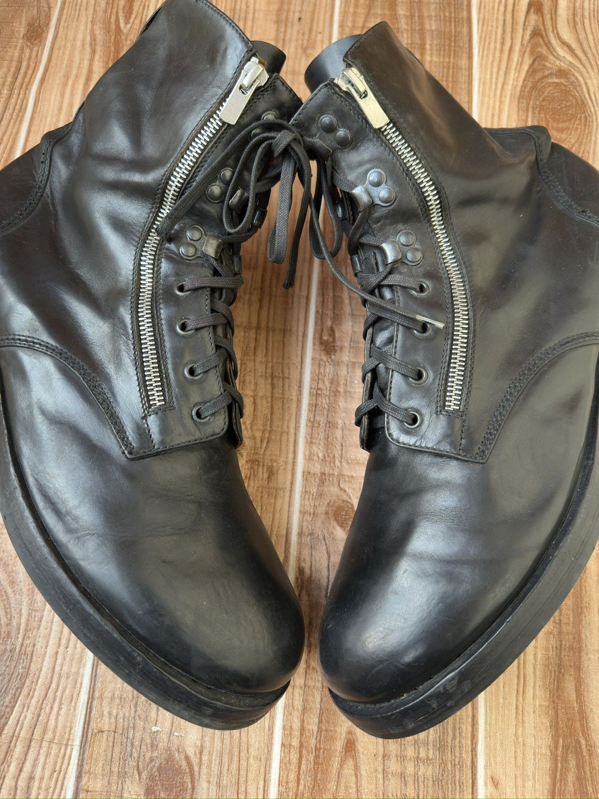 Barneys New York × Officine Creative Officine Creative x Barneys New York Black ZipUp Combat Boot Size US 11 / EU 44 - 6 Thumbnail
