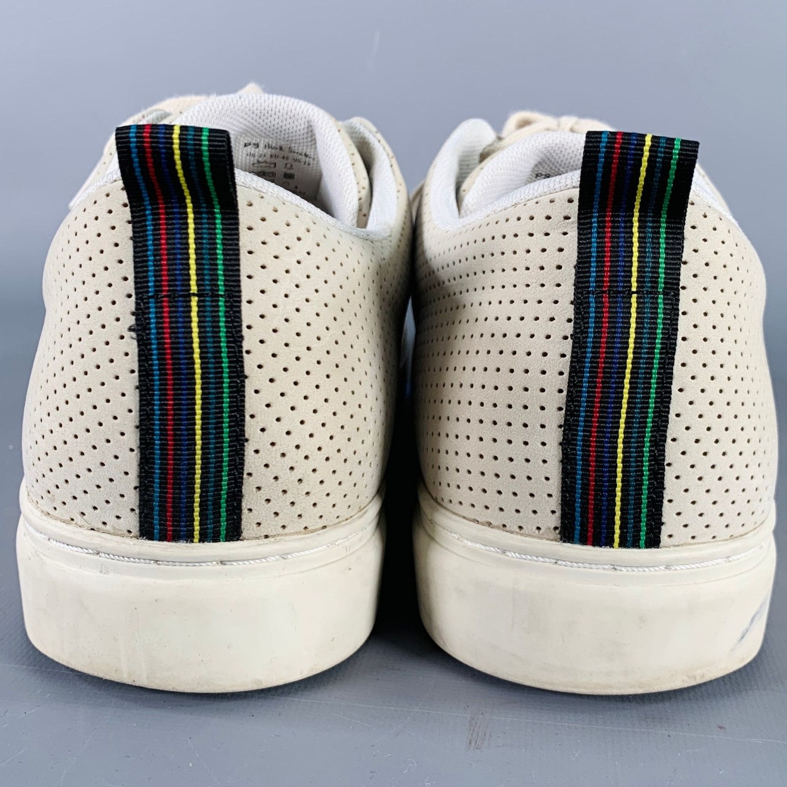 Paul Smith Size 12 Grey Stone Perforated Leather Cap Toe Sneakers Size US 12 / EU 45 - 3 Thumbnail