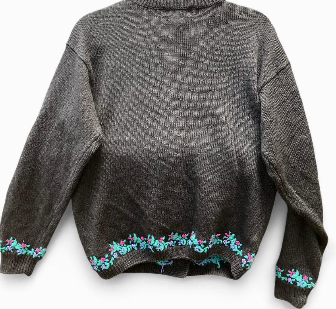 Vintage Vintage Gina Peters Black Cotton Cardigan Floral Collar M Size M / US 6-8 / IT 42-44 - 2 Thumbnail