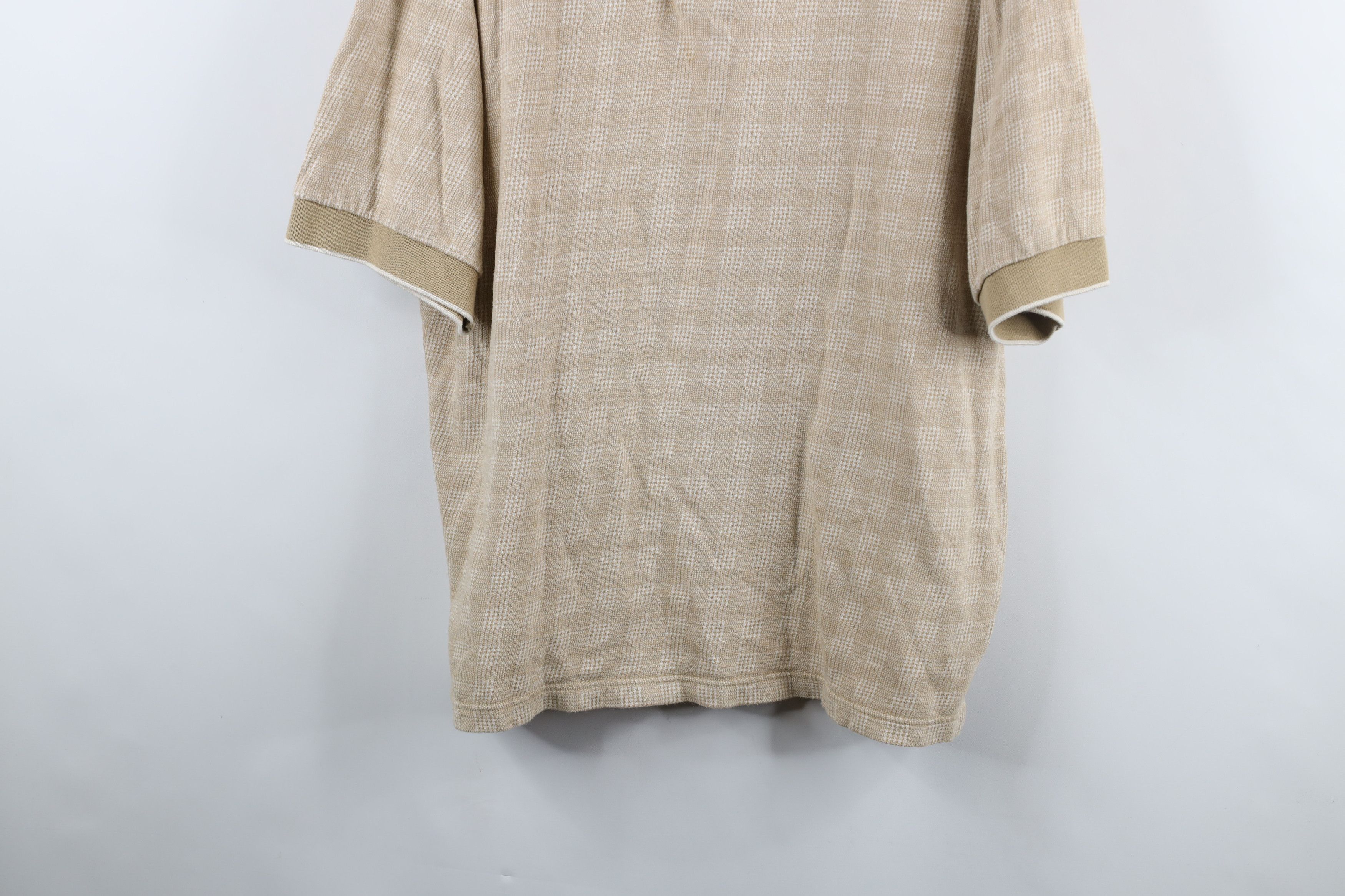 Vintage Vintage 90s Streetwear Houndstooth Golf Polo Shirt Beige Size US XL / EU 56 / 4 - 3 Thumbnail
