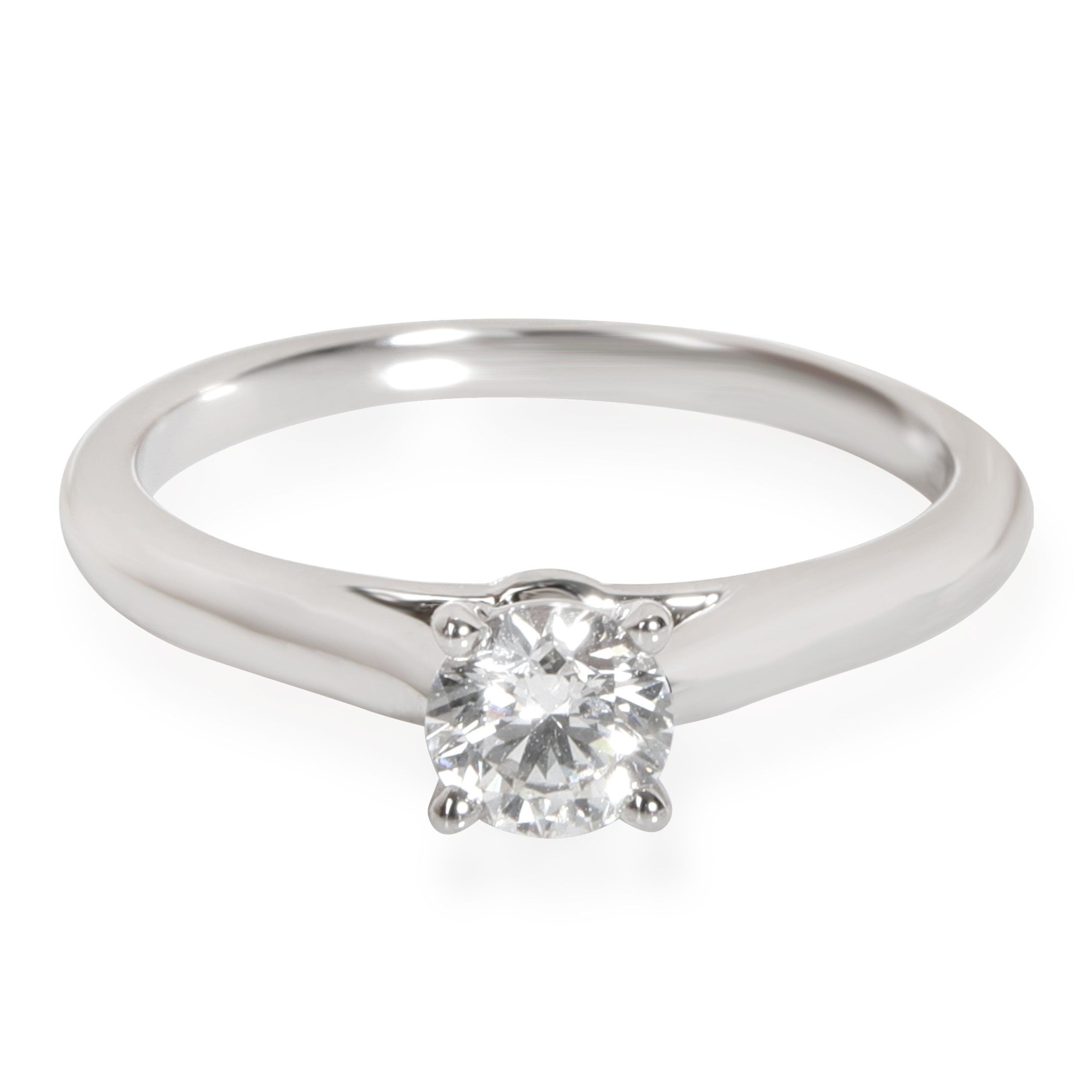 image of Cartier 1895 Diamond Solitaire Ring In Platinum G Vvs2 0.30 Ctw in Silver, Women's