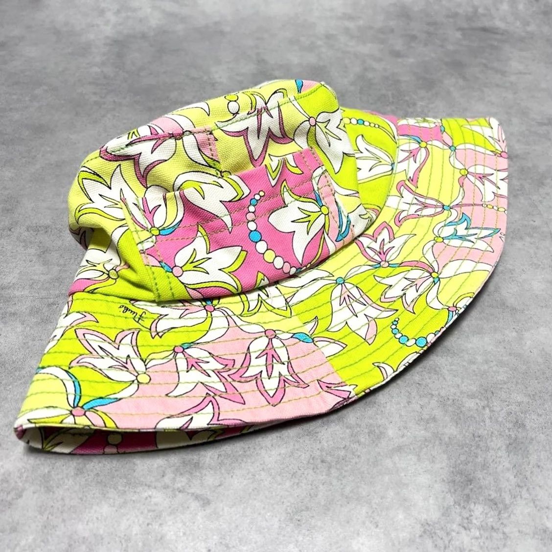 Emilio Pucci EMILIO PUCCI Floral Pattern Bucket Hat Multicolor Cotton Size 2 Women Used Rare Size ONE SIZE - 2 Thumbnail