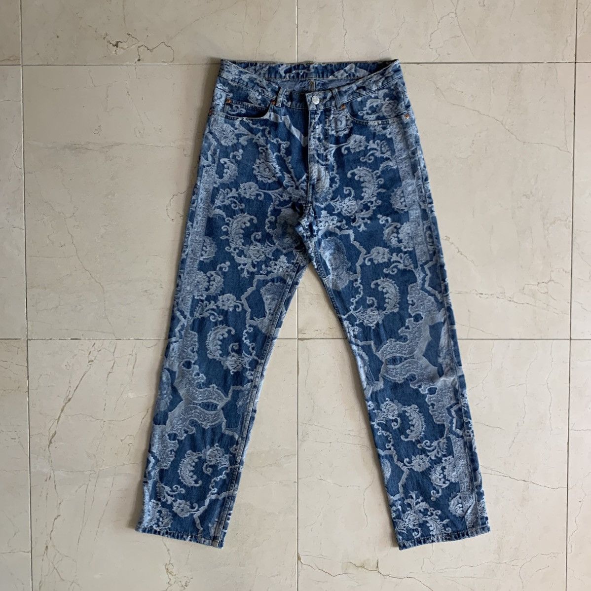パンツ Martine Rose jacquard Denim Martine Rose Blue Jacquard Vintage Jeans Martine Rose