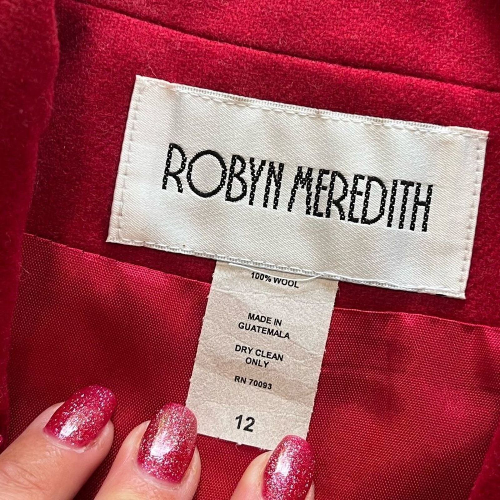 Vintage Robyn Meredith Cherry Red Wool Button Front Vest Size 12 Size XL / US 12-14 / IT 48-50 - 2 Thumbnail