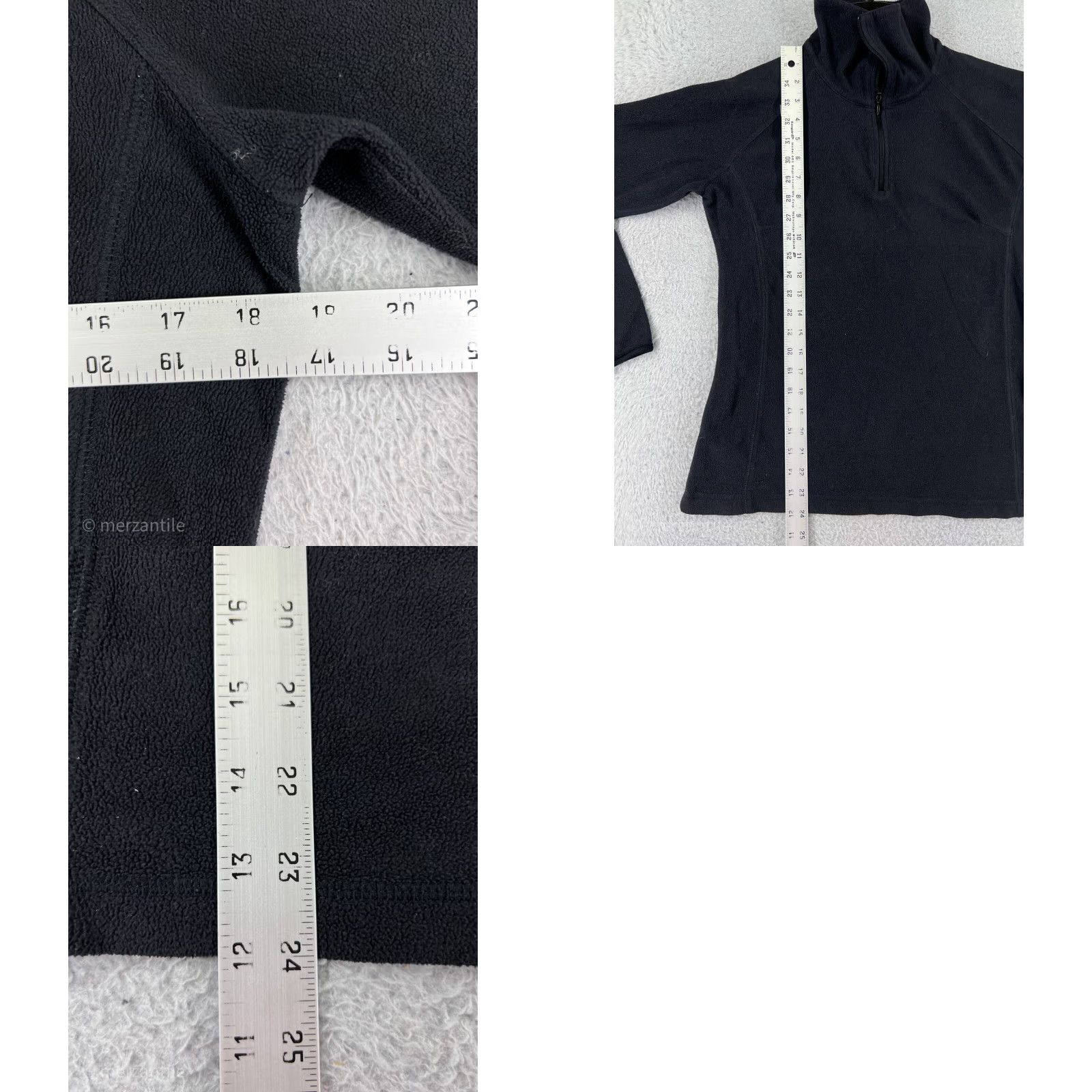 Vintage Columbia Women's Fleece 1/4 Zip Pullover Sweatshirt Black Medium Mock Neck Polyester Size M / US 6-8 / IT 42-44 - 9 Thumbnail
