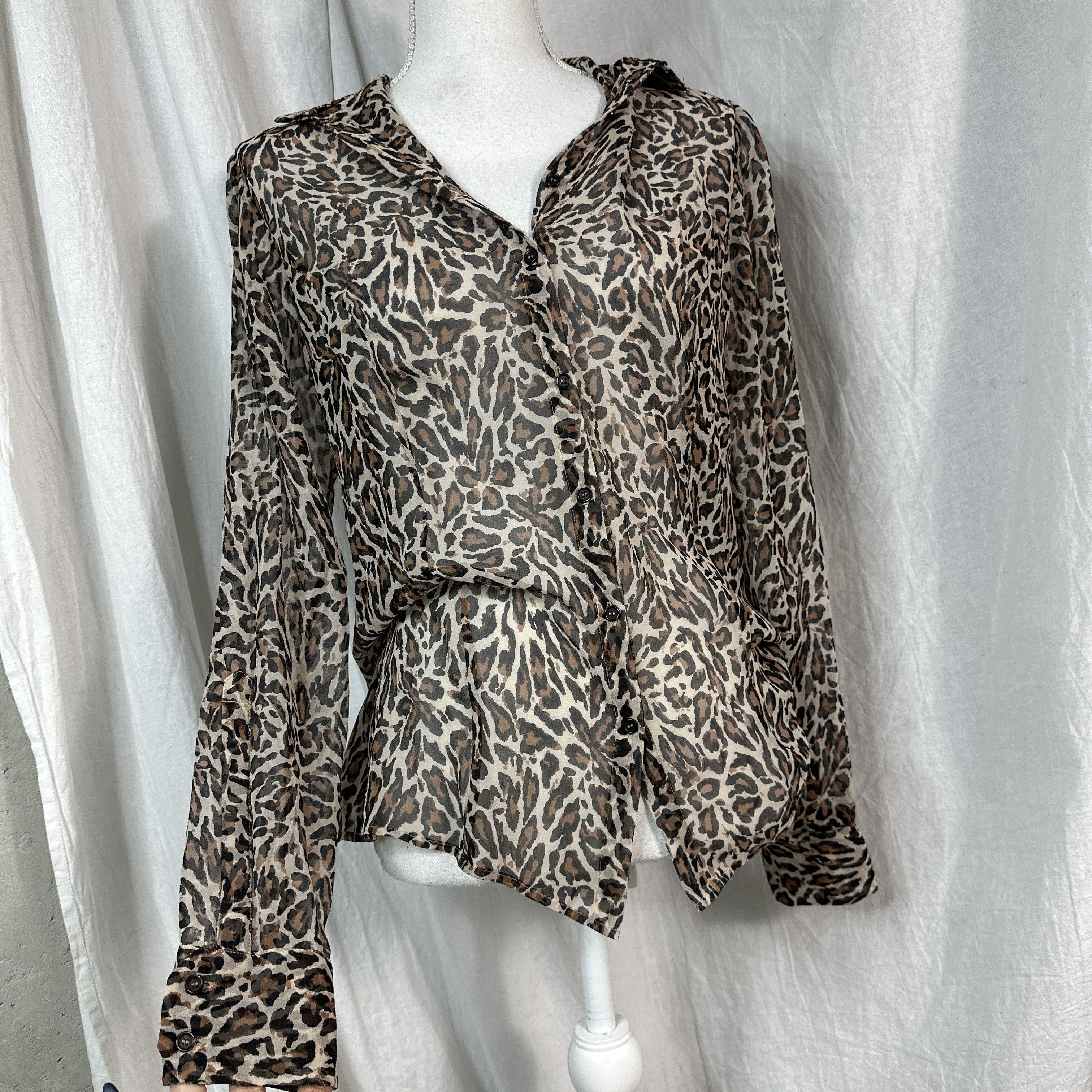 Vintage Vintage Cavalli Leopard Shirt Y2K Size S / US 4 / IT 40 - 4 Thumbnail