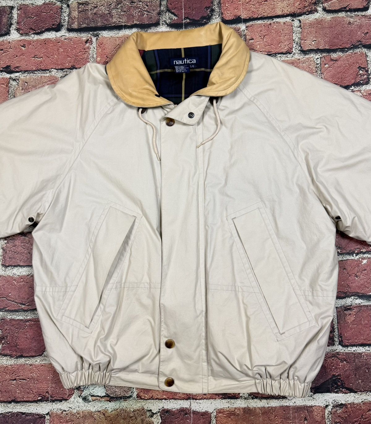 Nautica Vintage Nautica Sailing Jacket Leather Collar Roll Hood Zip Size US L / EU 52-54 / 3 - 3 Thumbnail