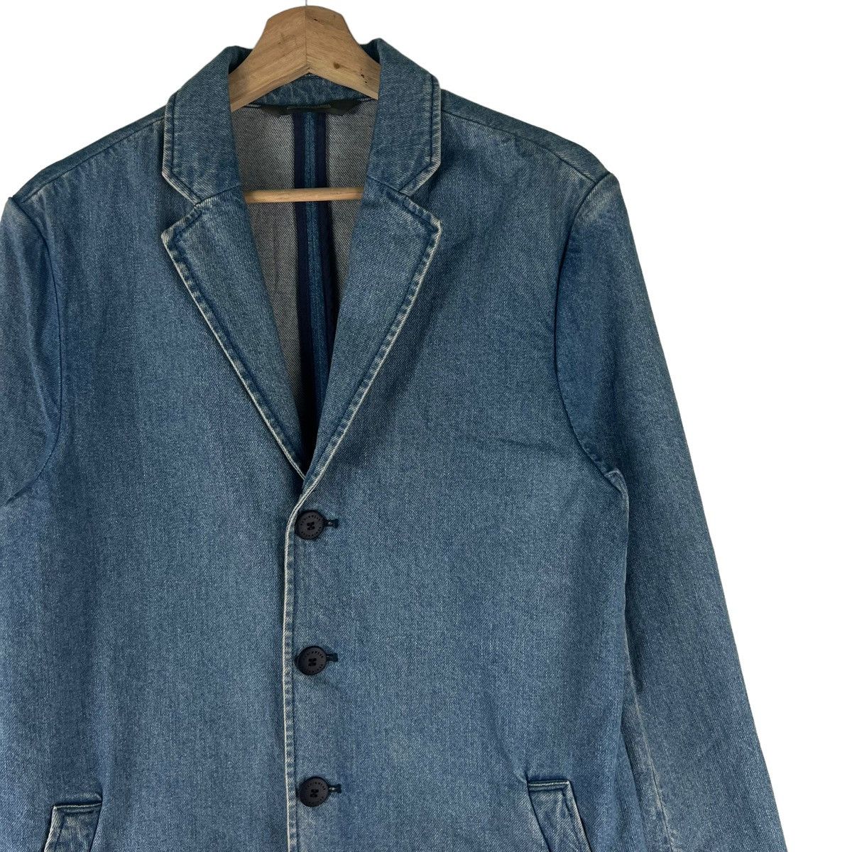 Japanese Brand 🔥Vintage Denim Double Breast Jacket Zaraman Issey Miyake Size US M / EU 48-50 / 2 - 4 Thumbnail