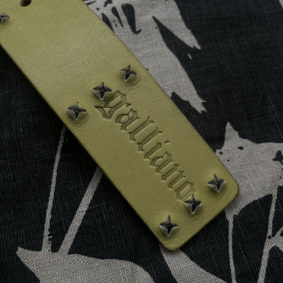John Galliano John Galliano 2000s Pierced Yellow Leather Belt Size 32 - 5 Thumbnail