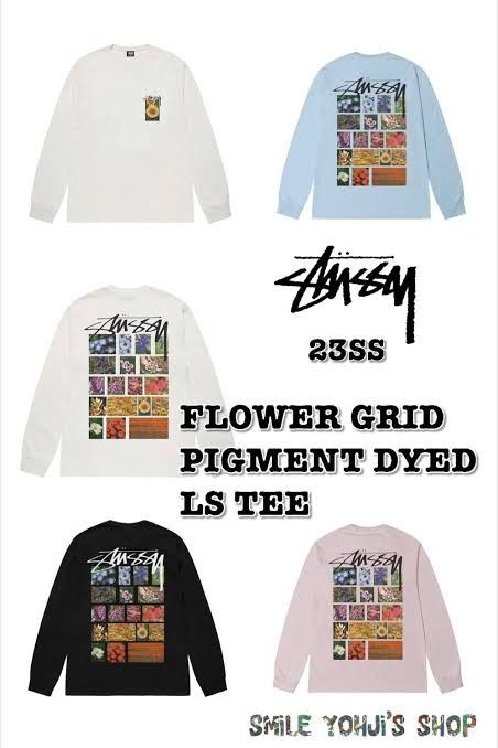Stussy STUSSY Flower Grid Pigment Dyed Long Sleeve Size US XL / EU 56 / 4 - 6 Thumbnail