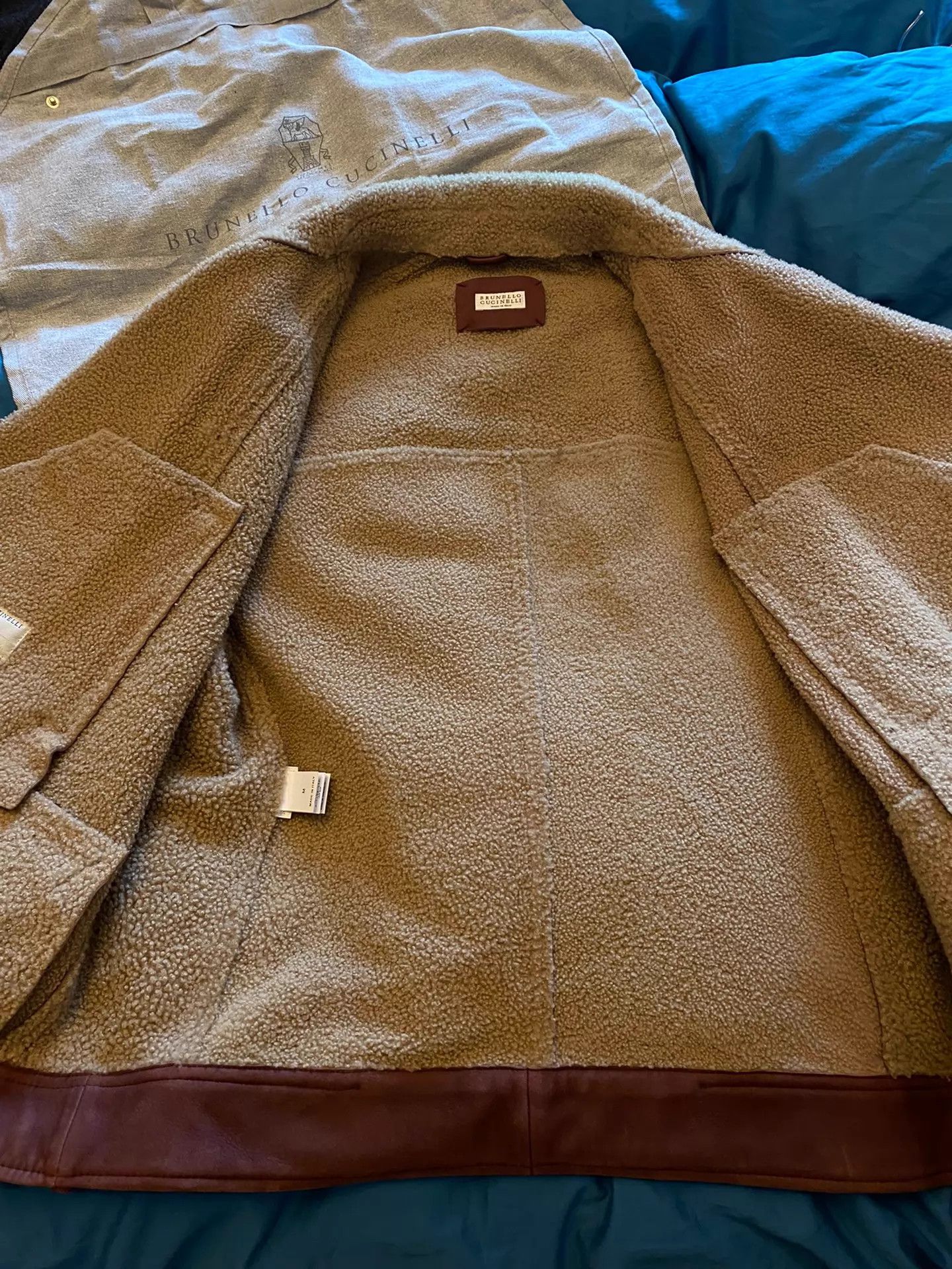 Brunello Cucinelli BC Heavy Goatskin Shearling Distressed Biker Jacket Size US M / EU 48-50 / 2 - 9 Thumbnail