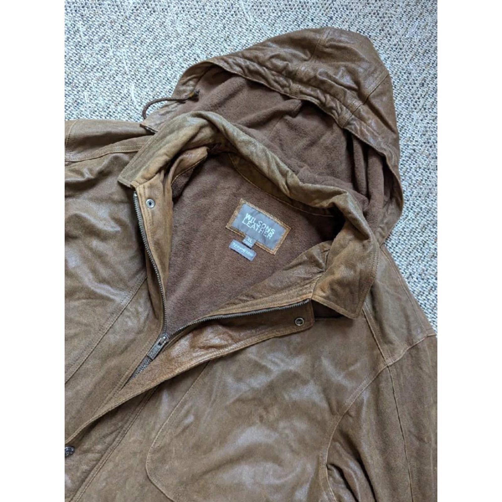 Vintage VINTAGE Wilsons leather SHEEPSKIN hooded parka XL brown coat Mens XS? Size US XL / EU 56 / 4 - 4 Thumbnail