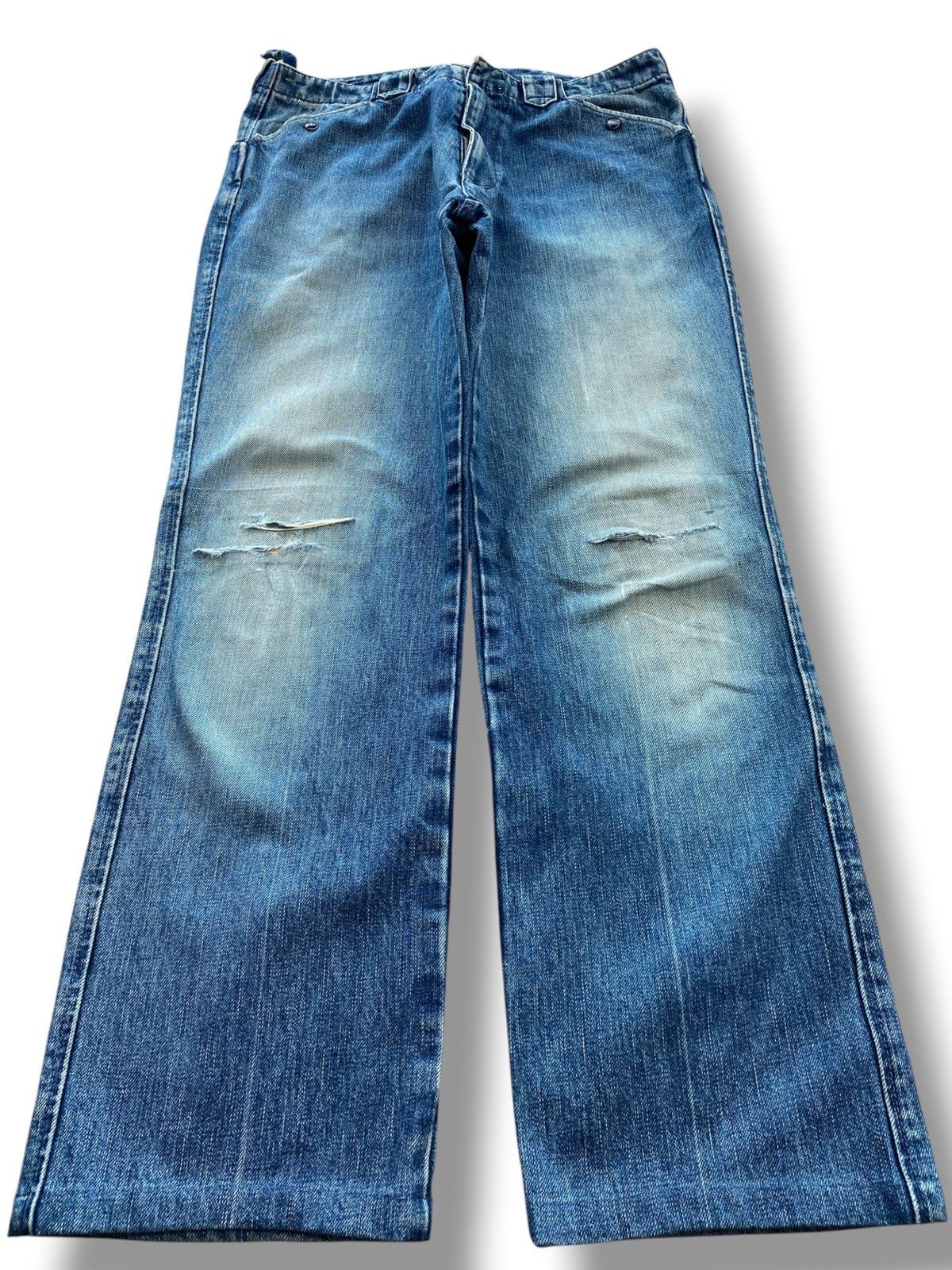 United Arrows United Arrow Faded Blue Wash Straight Leg Style Jeans Size US 31 - 1 Thumbnail