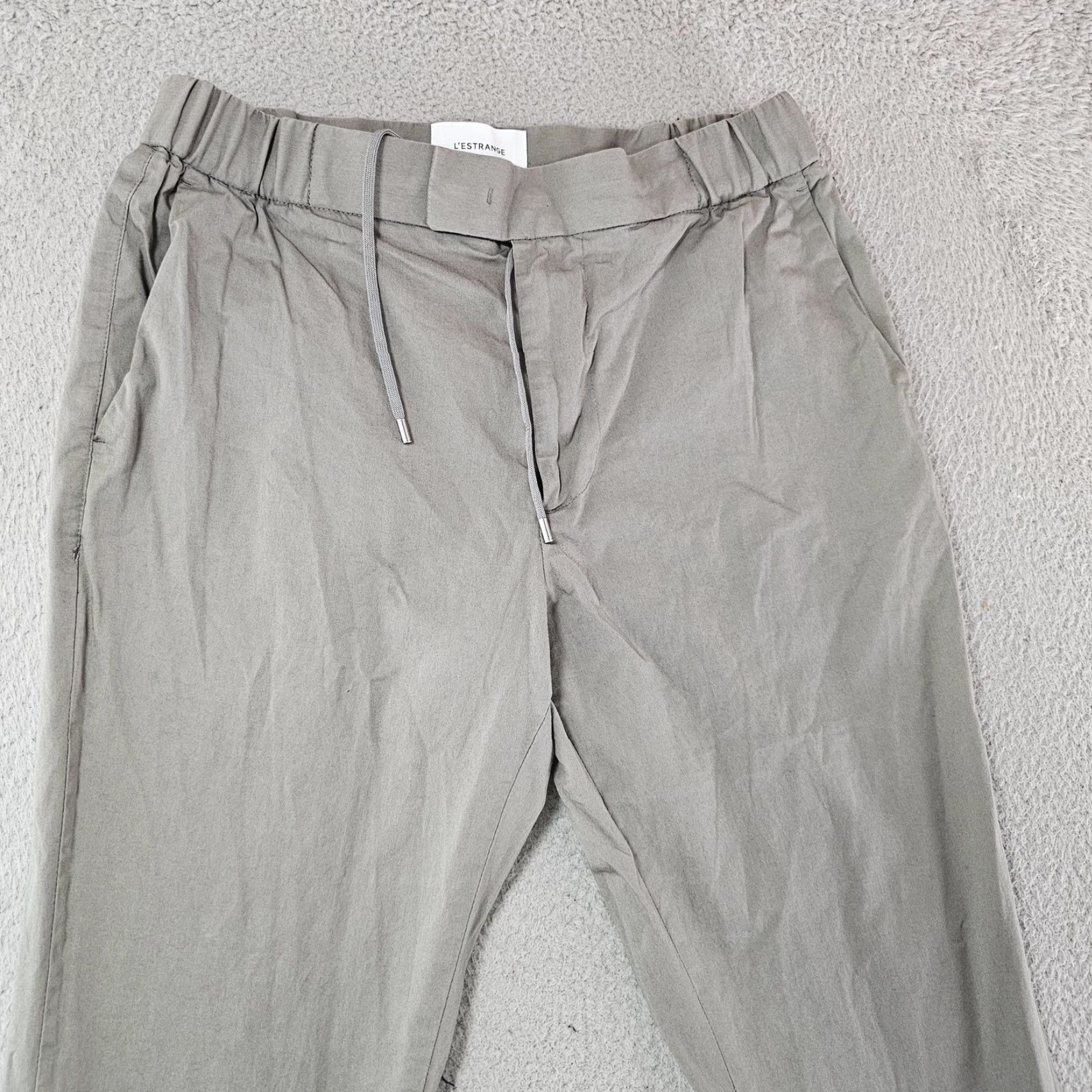 Vintage L'Estrange London Pants Slim Chino Gray Drawstring Elastic Waist Men S Regular Size US 29 - 2 Thumbnail