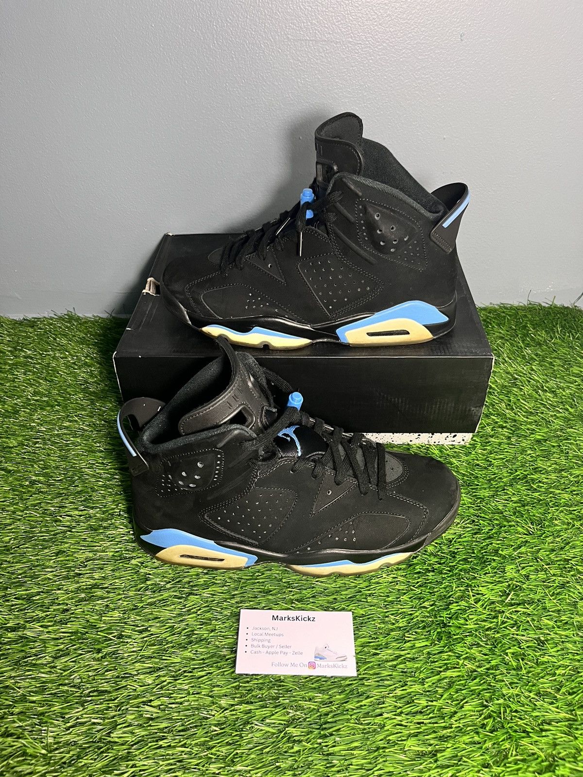 image of Jordan Nike Jordan 6 Retro Tar Heel Shoes Unc Size 9.5 in Black, Men's
