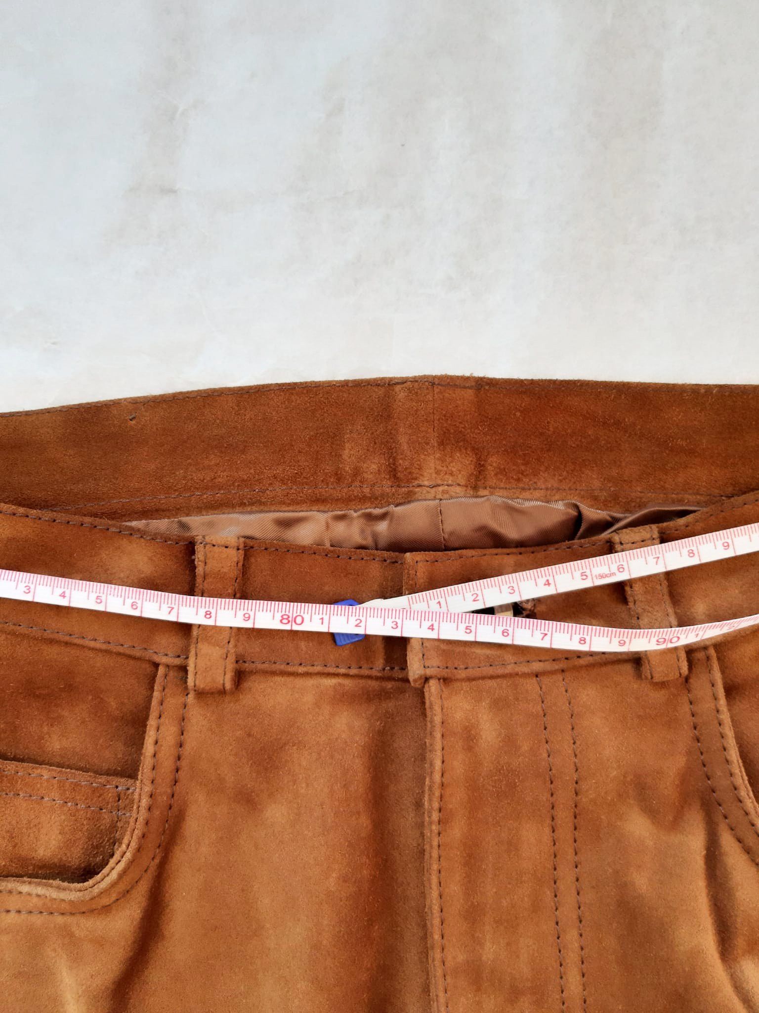 Miu Miu × Prada Miu Miu FW 2005 Runway Camel Suede Pants NWT Size US 30 / EU 46 - 6 Thumbnail