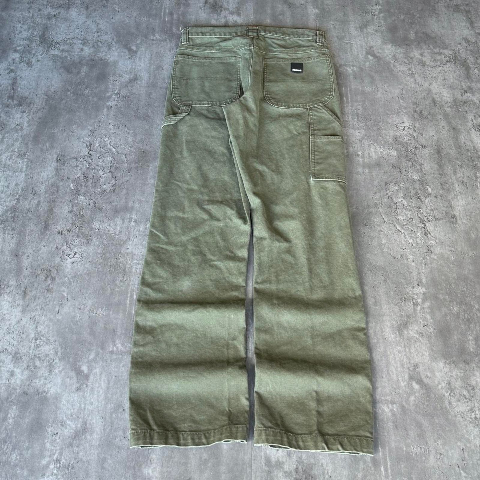 Carhartt × Carhartt Wip × Vintage Vintage Y2K Carhartt Style Faded Green Baggy Carpenter Pants Size US 31 - 1 Thumbnail