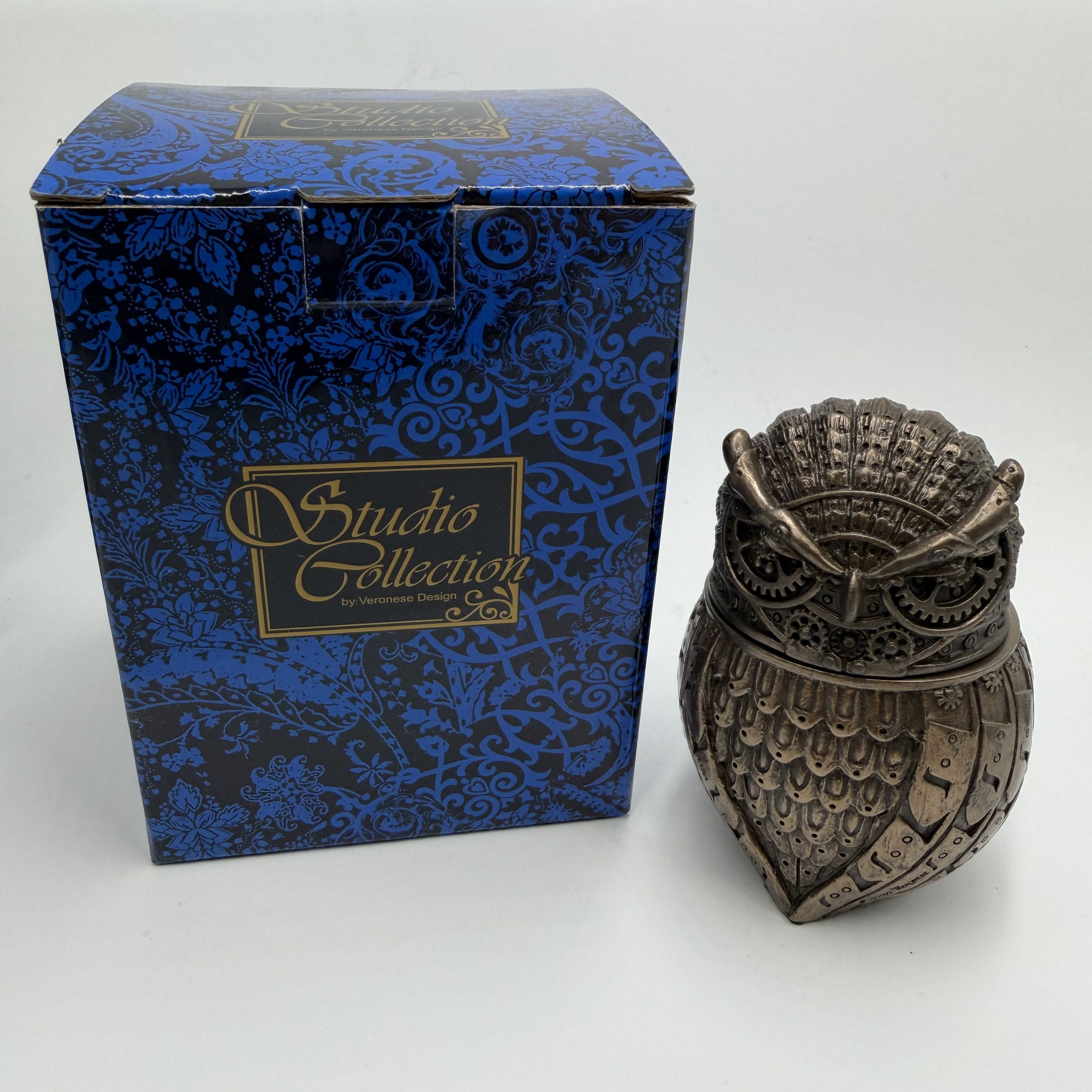 Other Owl Trinket Box Bronze Finish Polystone Jewelry Box Gift Size ONE SIZE - 2 Thumbnail