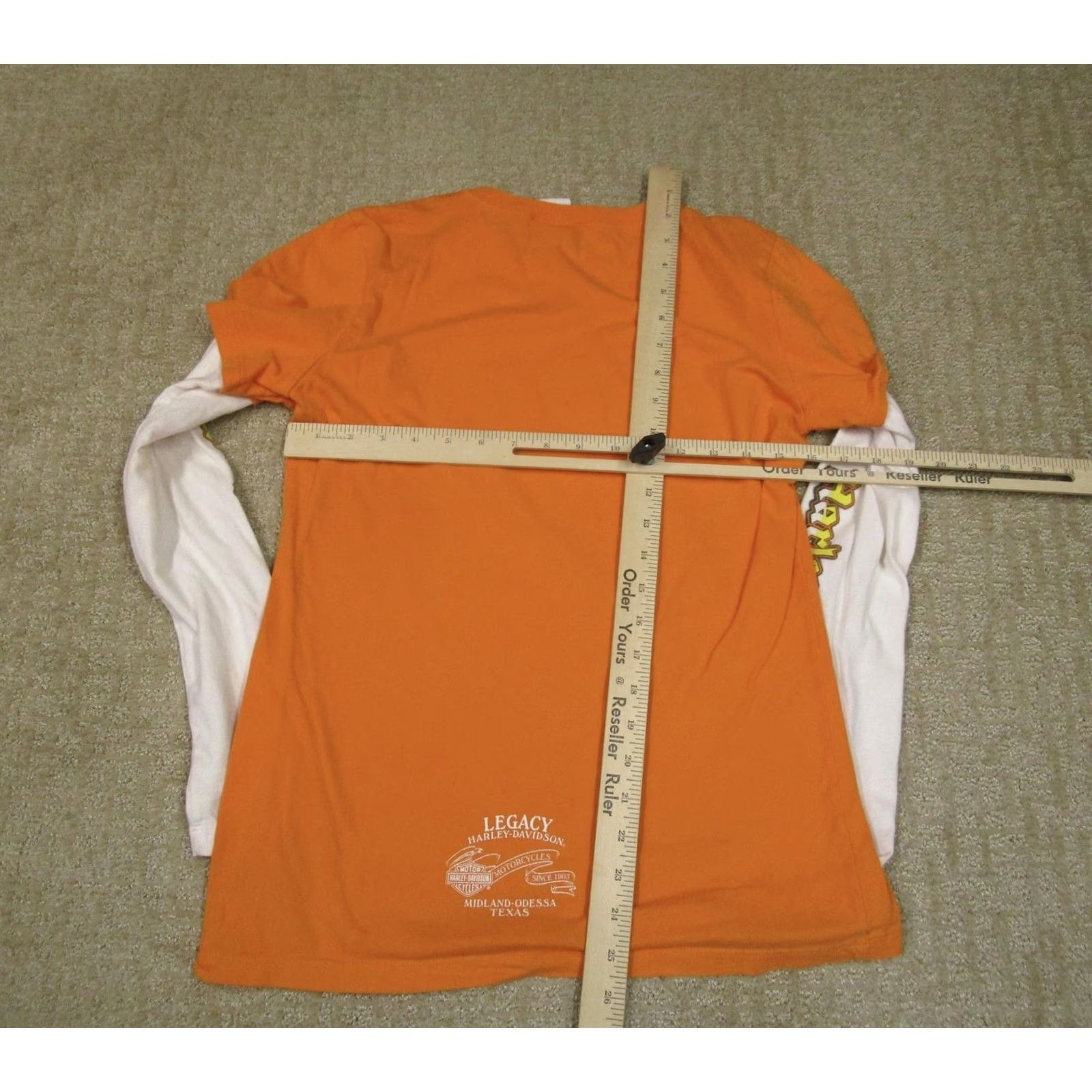 Harley Davidson Harley-Davidson Shirt Women Small Orange Long Sleeve Flames Size S / US 4 / IT 40 - 5 Thumbnail