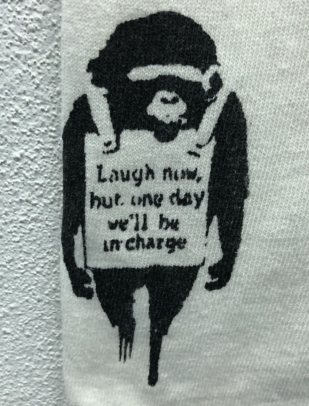 Vintage Banksy Laugh Now, But One Day We'll Be In Charge T-Shirt Size US M / EU 48-50 / 2 - 4 Thumbnail
