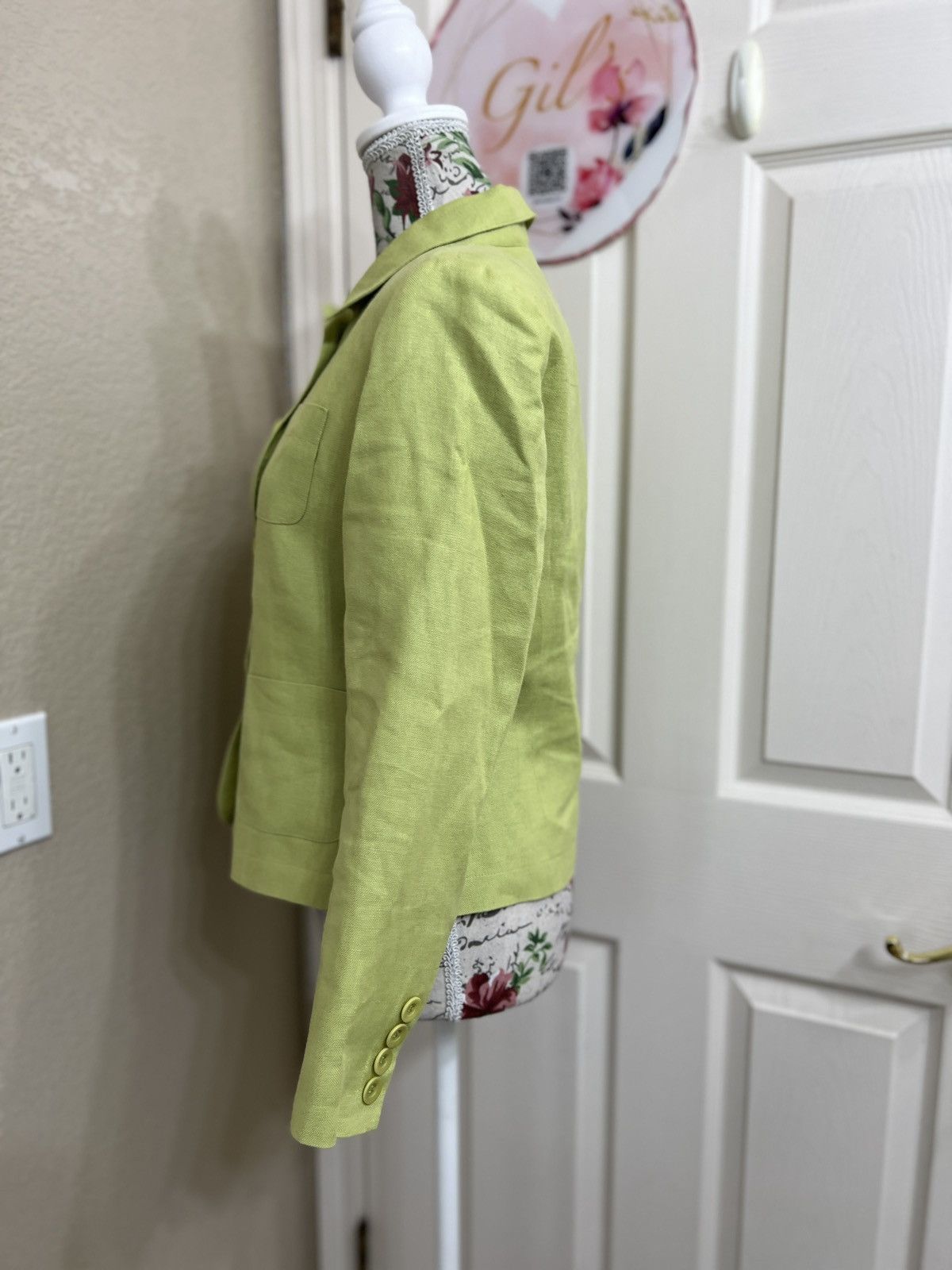 Talbots Talbots Lime Green 100% irish linen Button-Front Blazer Size S / US 4 / IT 40 - 4 Thumbnail