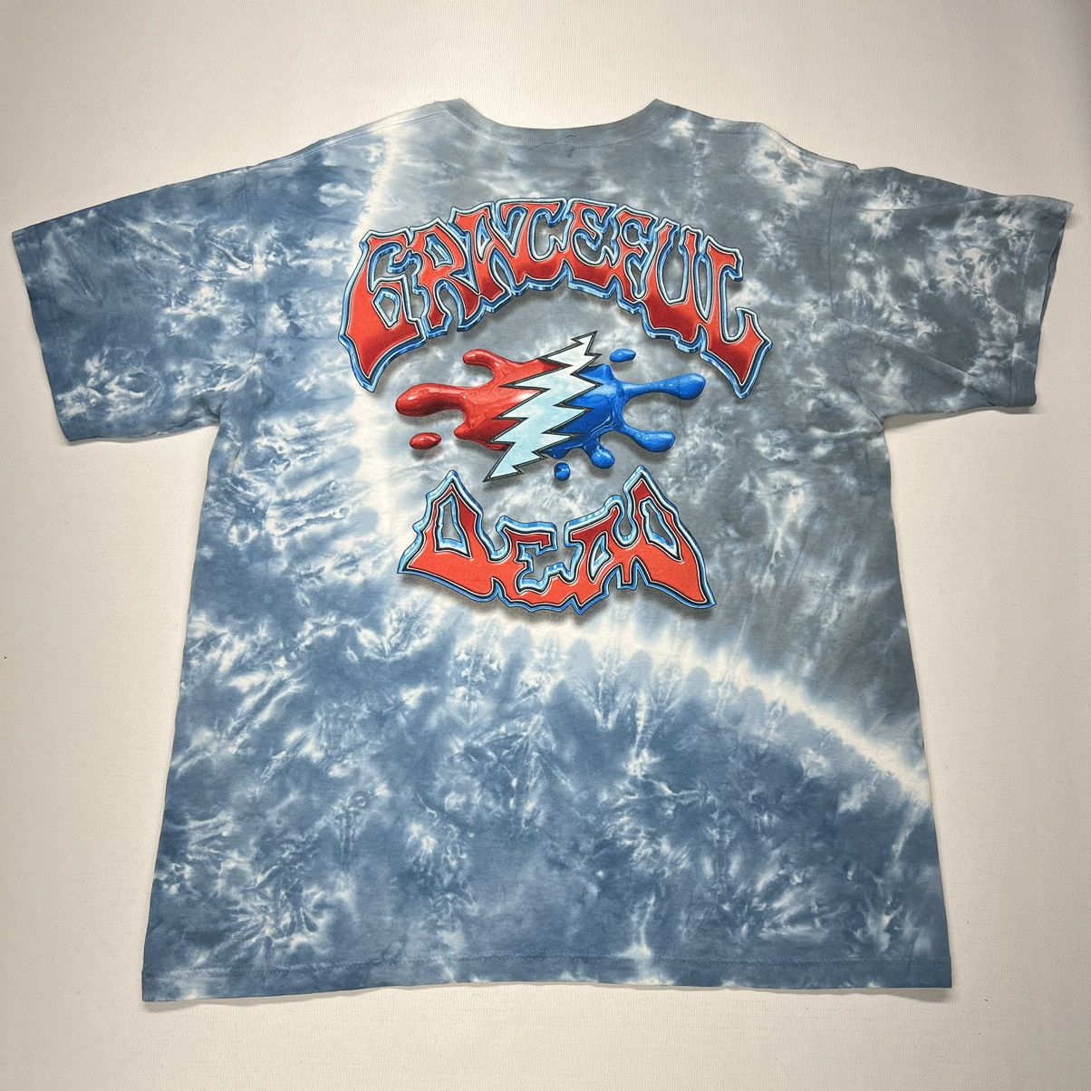 Band Tees × Grateful Dead × Vintage VTG Grateful Dead Tee Shirt Blue Melt Your Face Tye Dye GDP Size US L / EU 52-54 / 3 - 11 Thumbnail