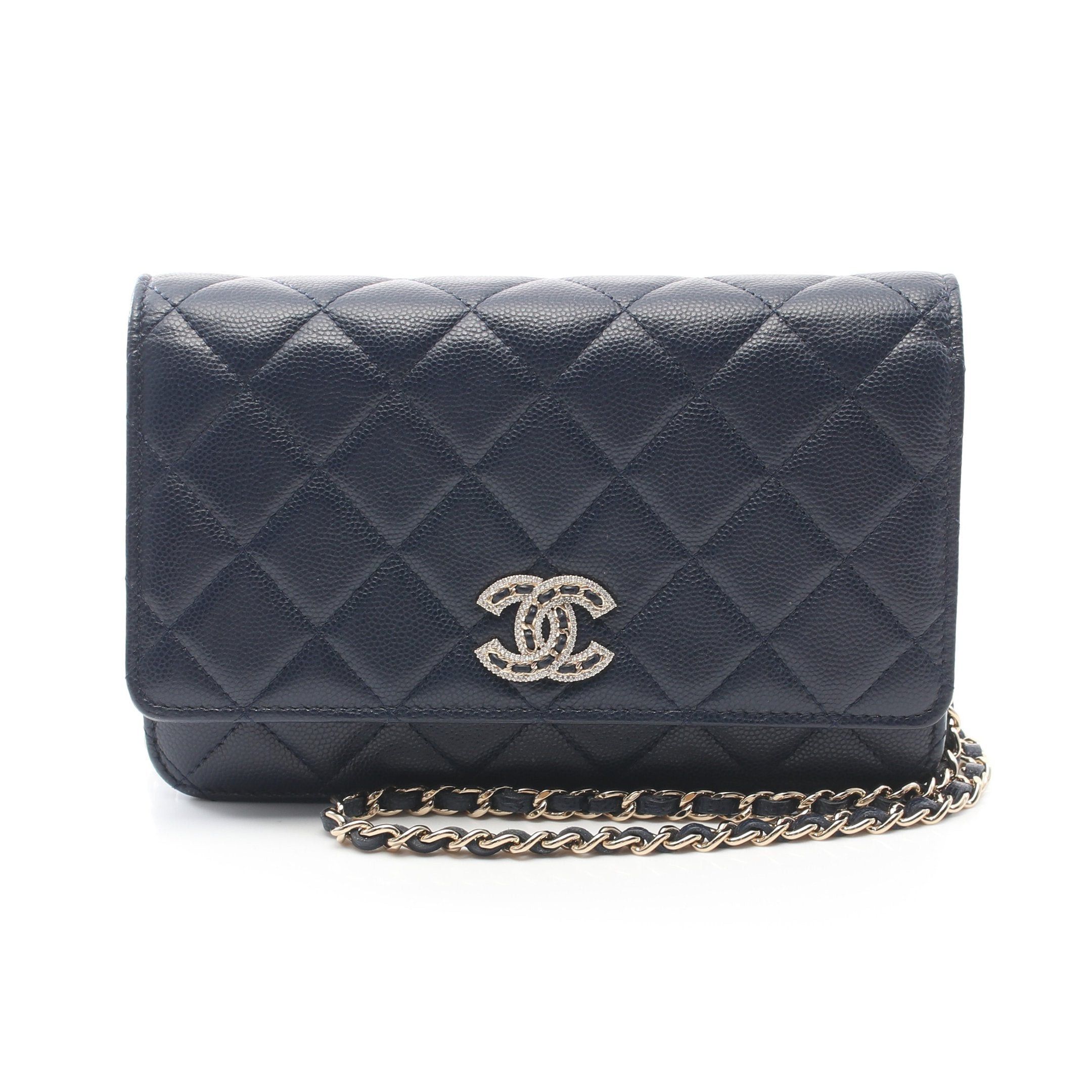 Chanel Chanel Chain Shoulder Bag Caviar Skin Navy Gold Hardware Size ONE SIZE - 1 Thumbnail