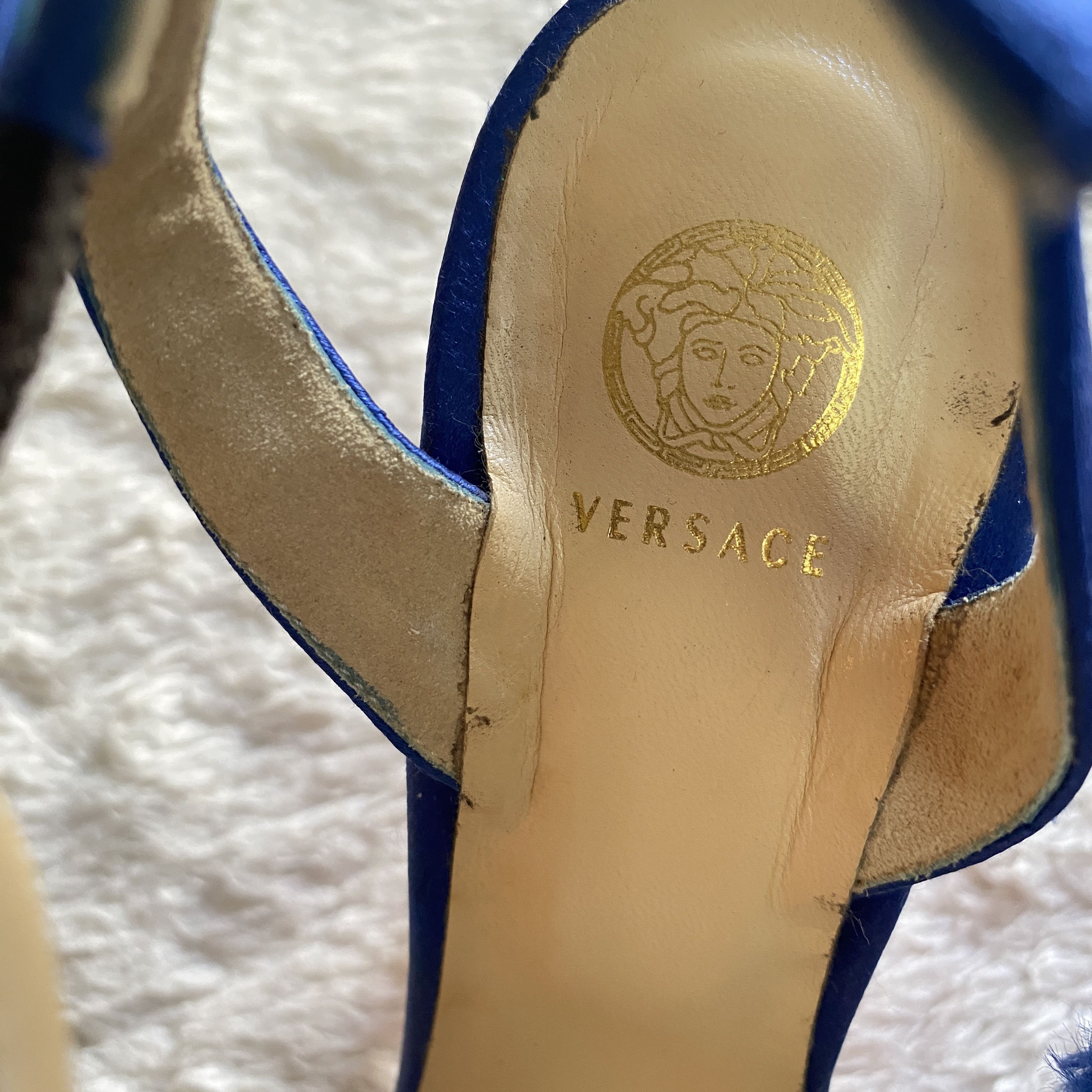 Versace Versace S/S 2008 Blue Silk Tassel Heels – Open Toe Sandals Size US 8 / IT 38 - 5 Thumbnail