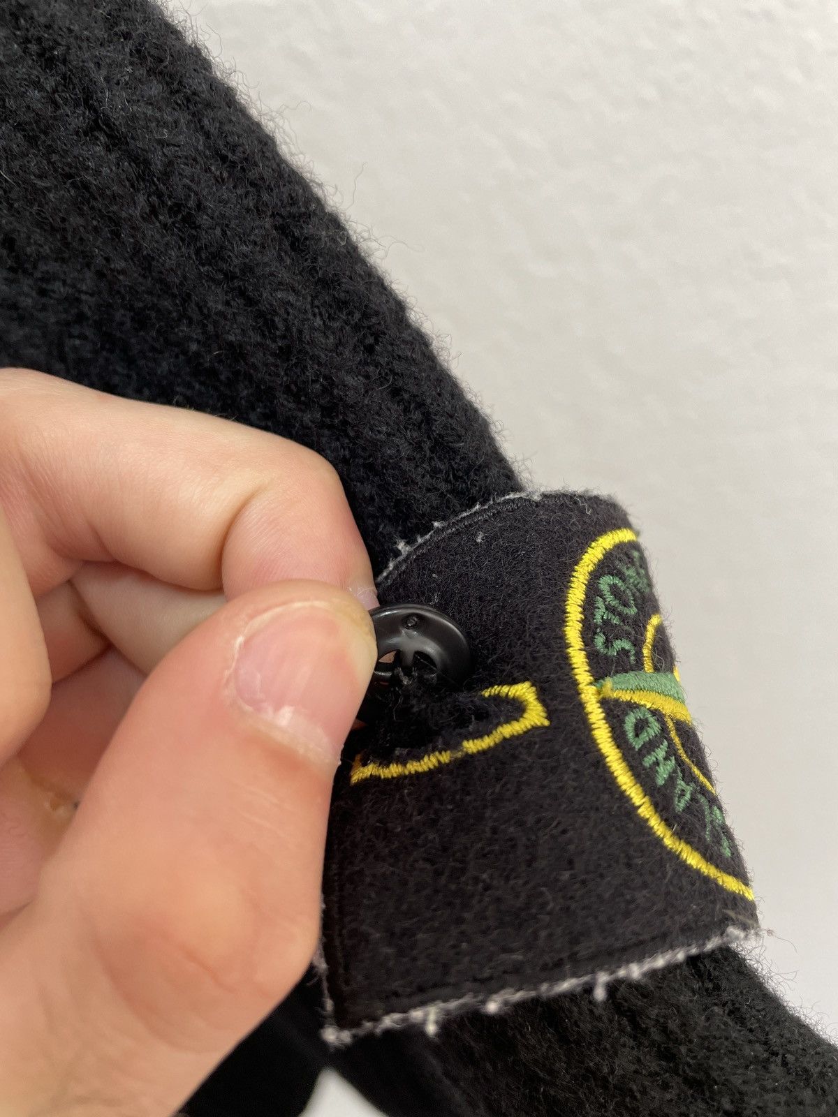 Vintage Stone Island Knitted Wool Sweater All Black Size M