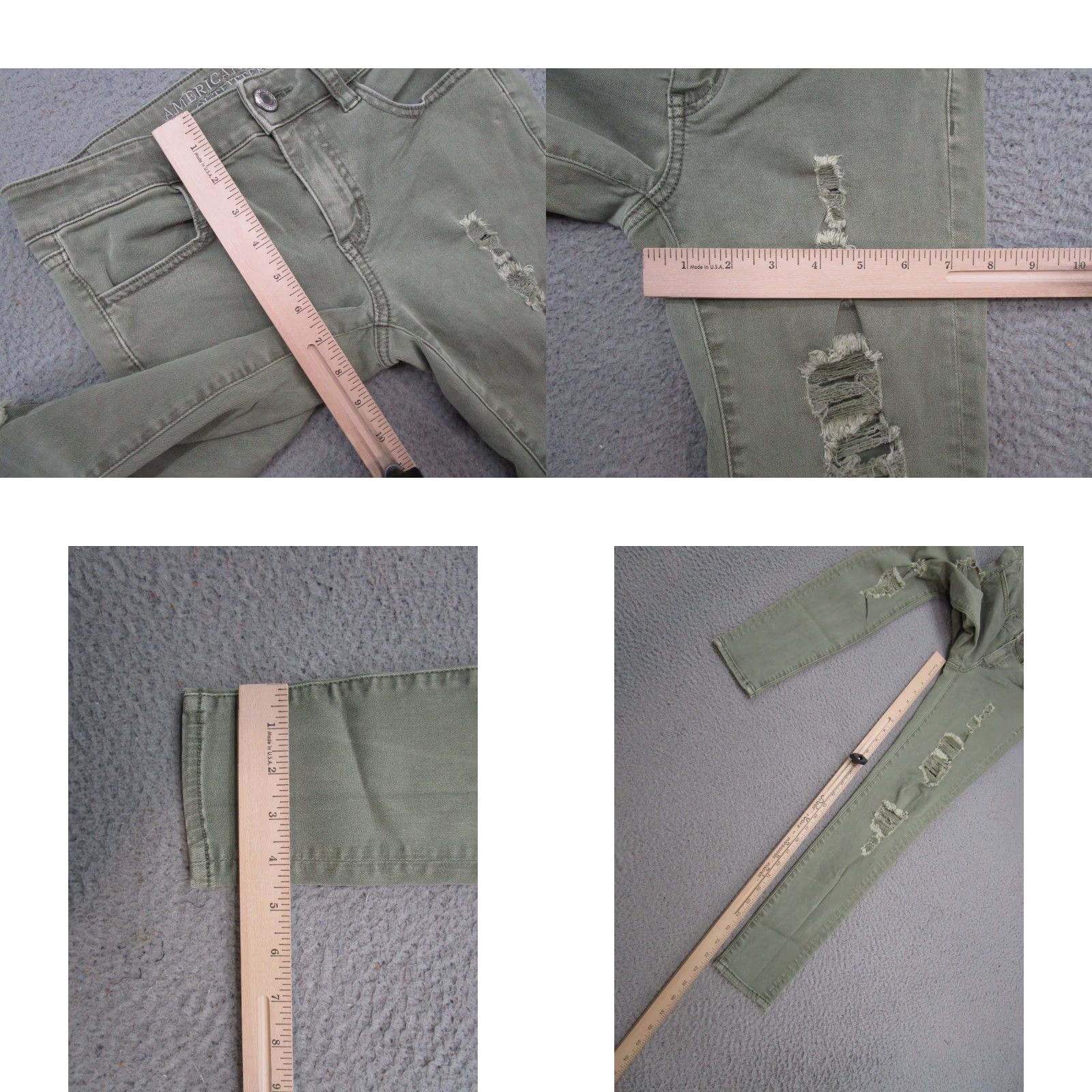 American Eagle Outfitters American Eagle Outfitters Jegging Jeans Women's 4 Green Olive Stretch Distressed 5-Pocket Denim Cotton Blend Regular Size Type: Regular Gender: Women Size 27" / US 4 / IT 40 - 8 Thumbnail